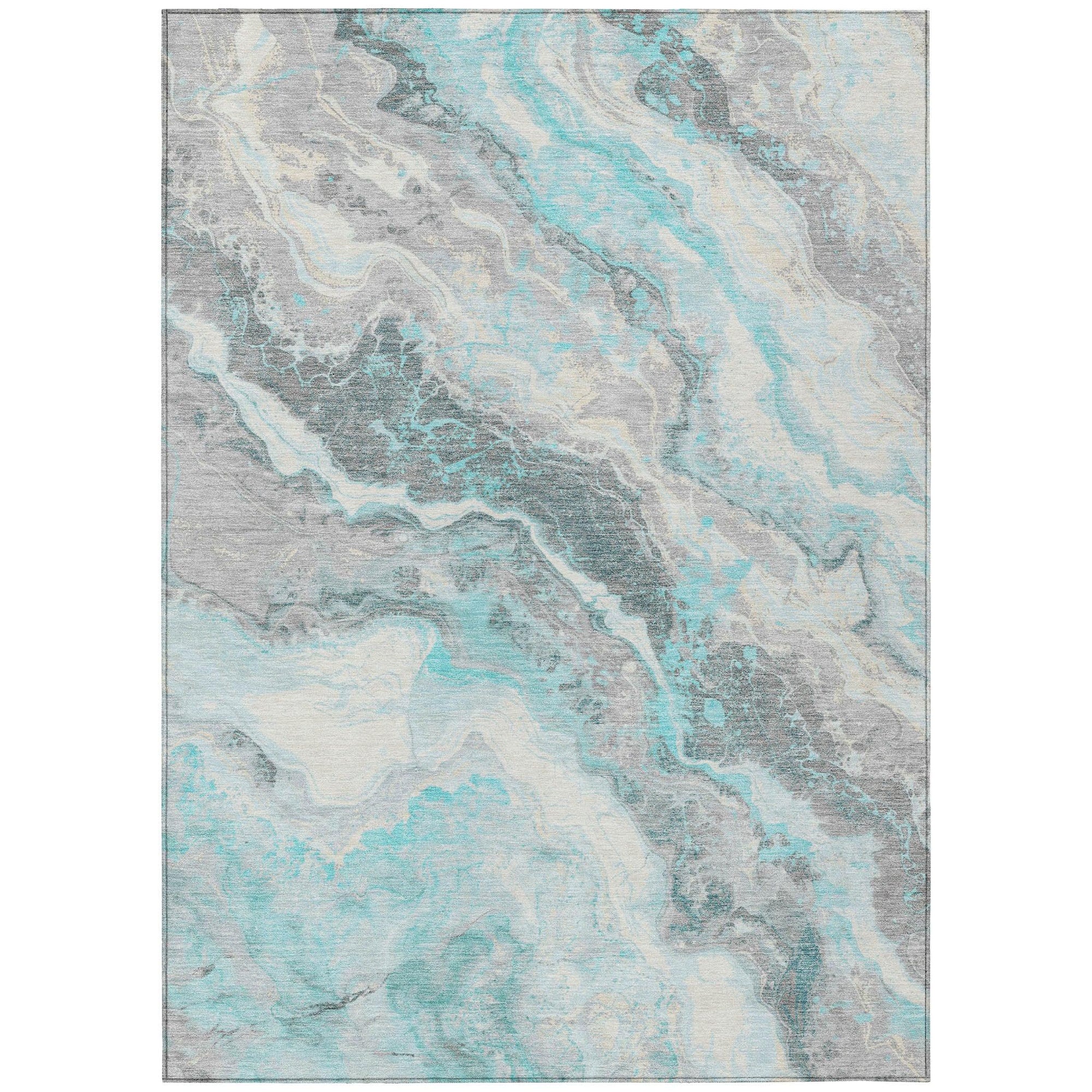 Addison Rugs Faeriel Teal Washable Indoor-Outdoor Rug
