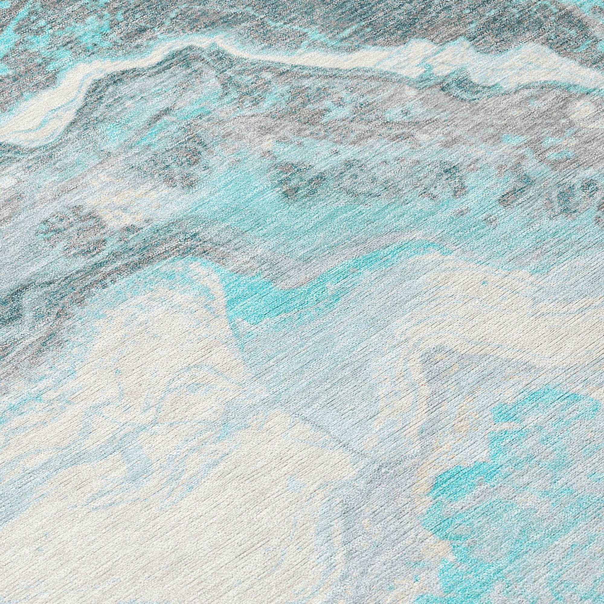 Addison Rugs Faeriel Teal Washable Indoor-Outdoor Rug