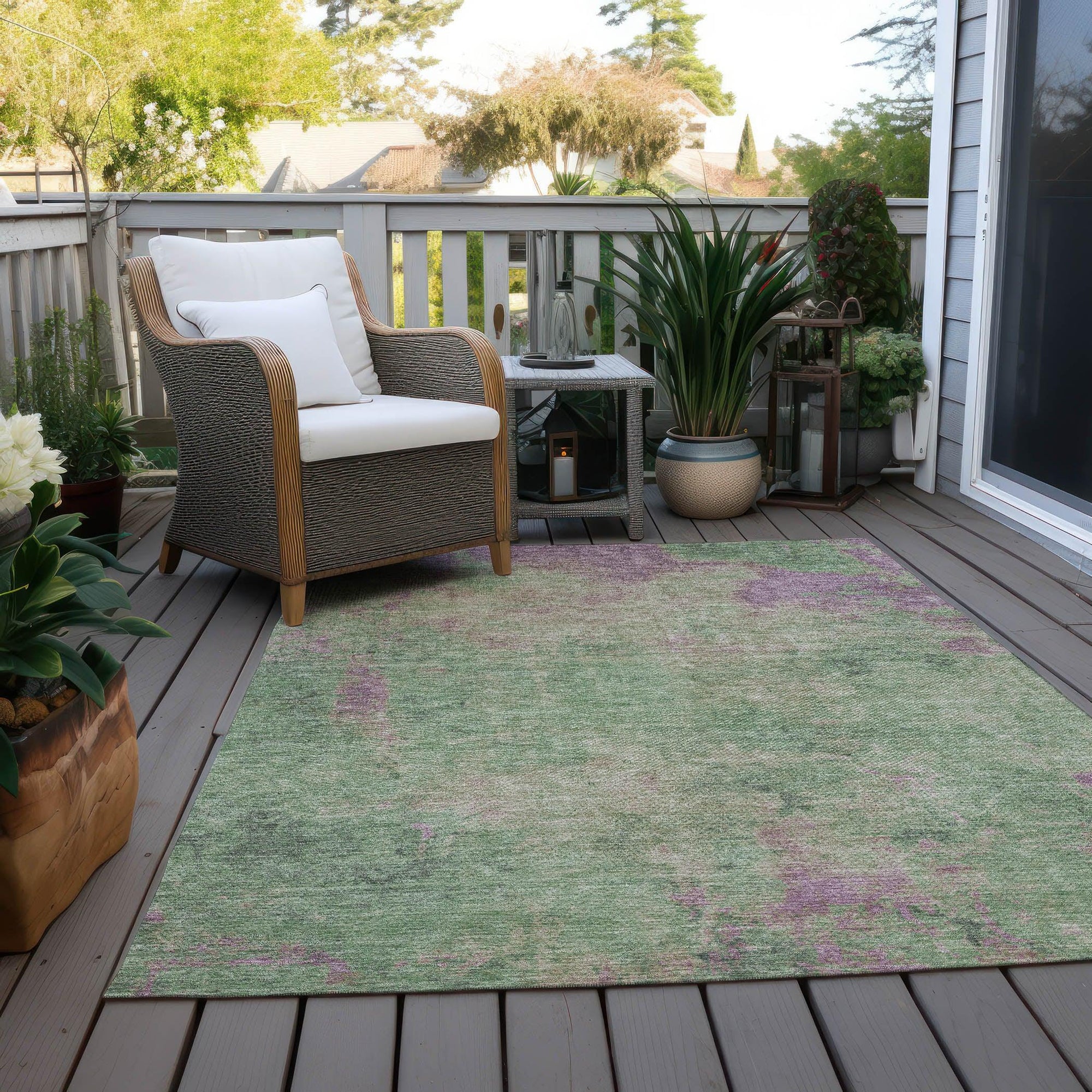 Addison Rugs Faerion Green Washable Indoor-Outdoor Rug