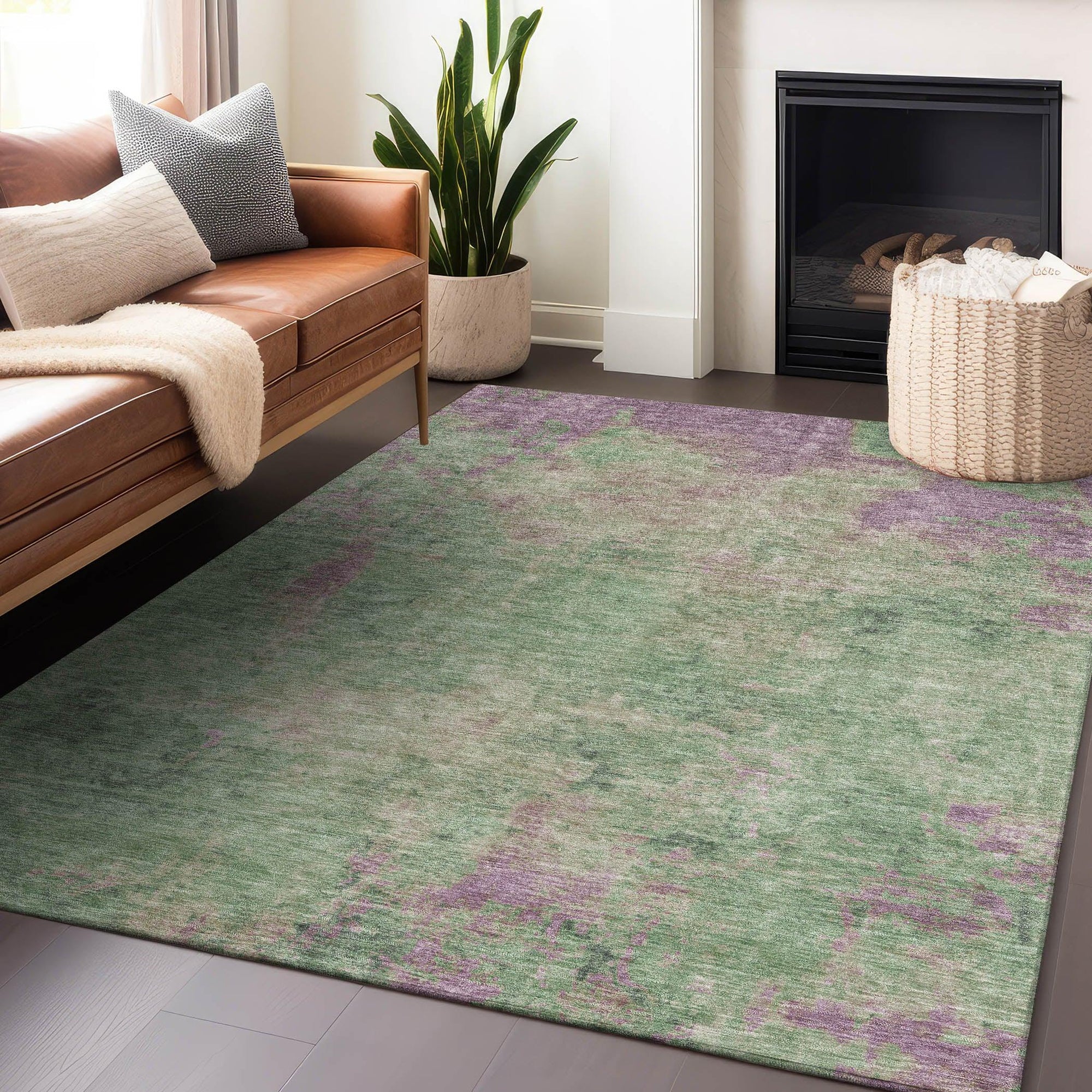 Addison Rugs Faerion Green Washable Indoor-Outdoor Rug