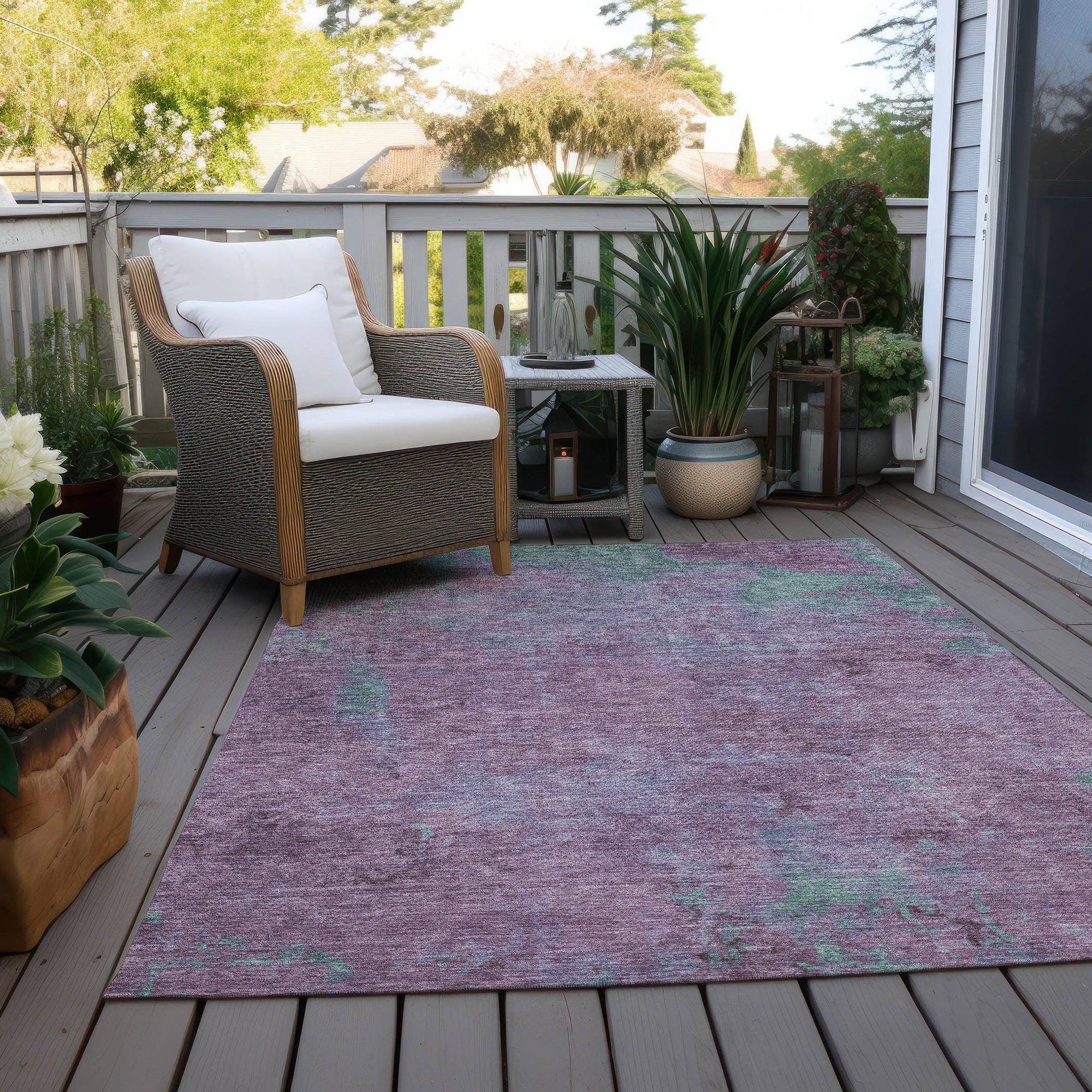 Addison Rugs Faerion Purple Washable Indoor-Outdoor Rug