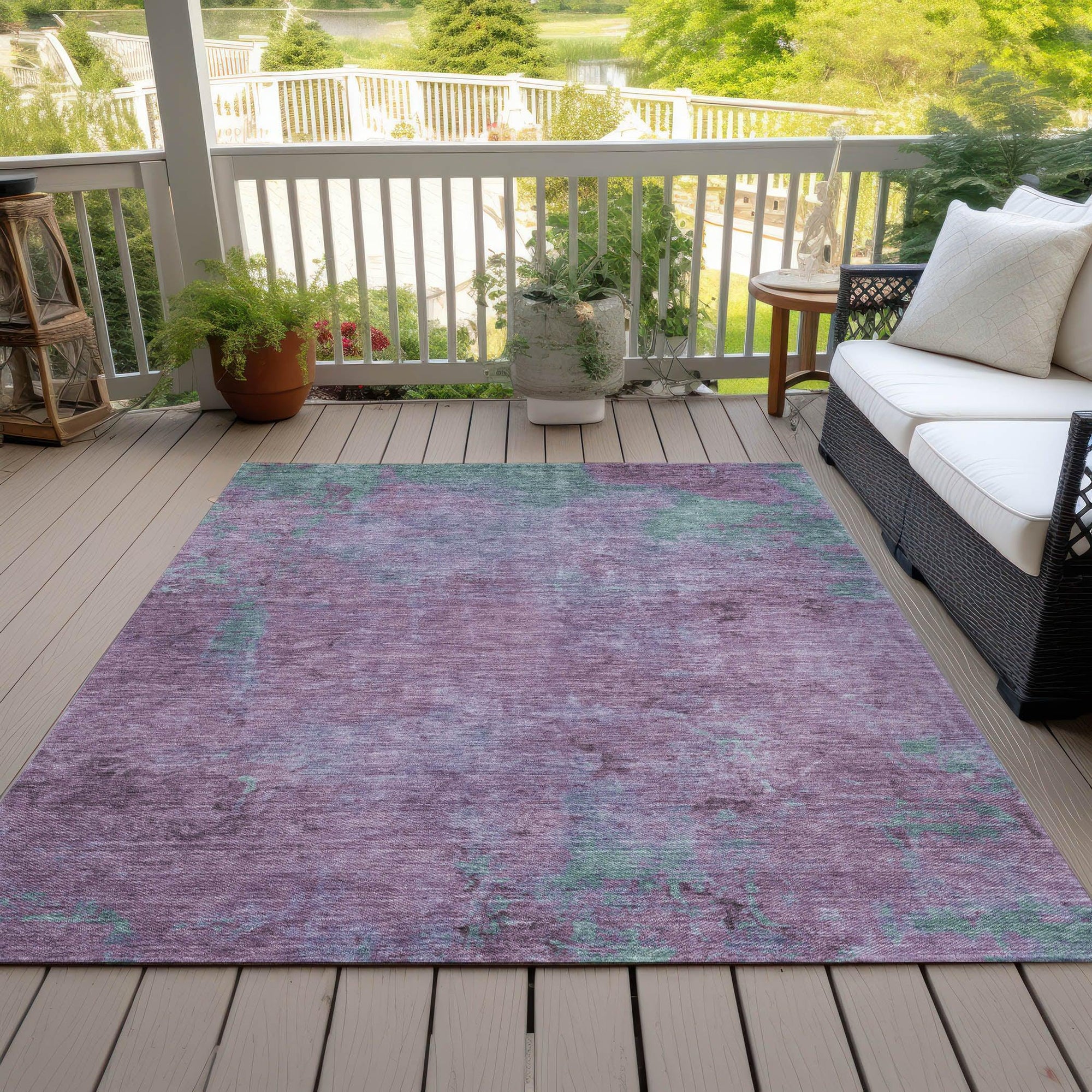 Addison Rugs Faerion Purple Washable Indoor-Outdoor Rug