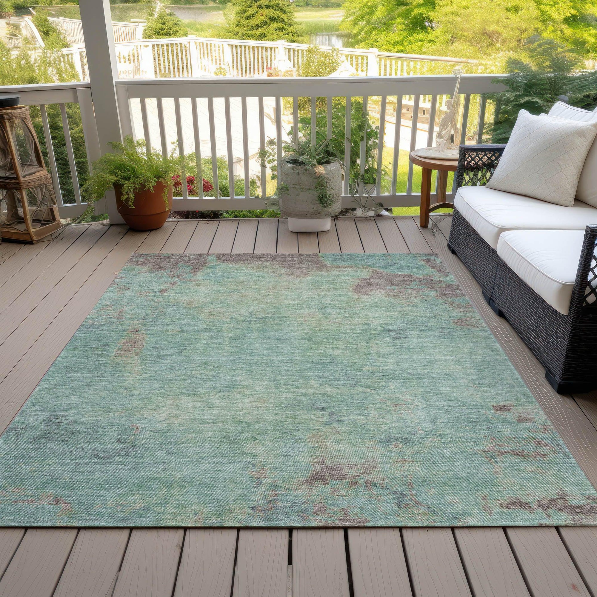 Addison Rugs Faerion Blue Washable Indoor-Outdoor Rug