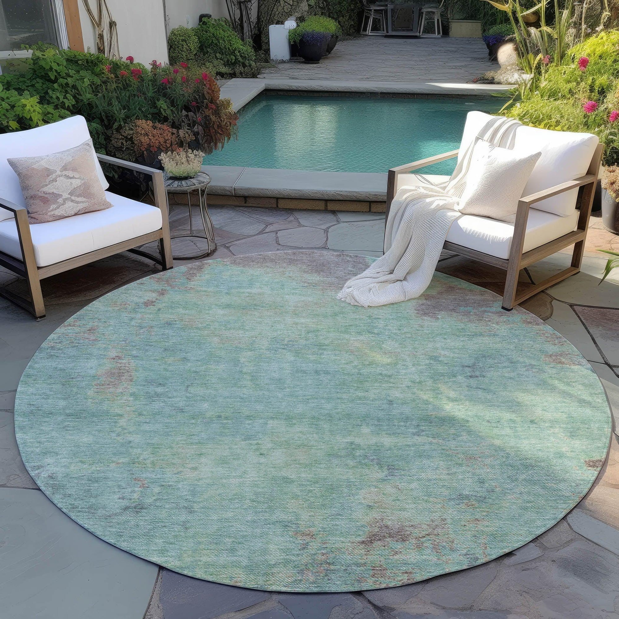 Addison Rugs Faerion Blue Washable Indoor-Outdoor Rug