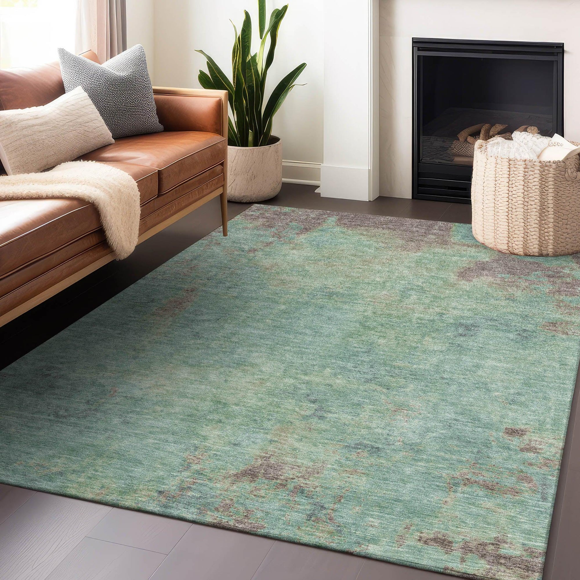 Addison Rugs Faerion Blue Washable Indoor-Outdoor Rug