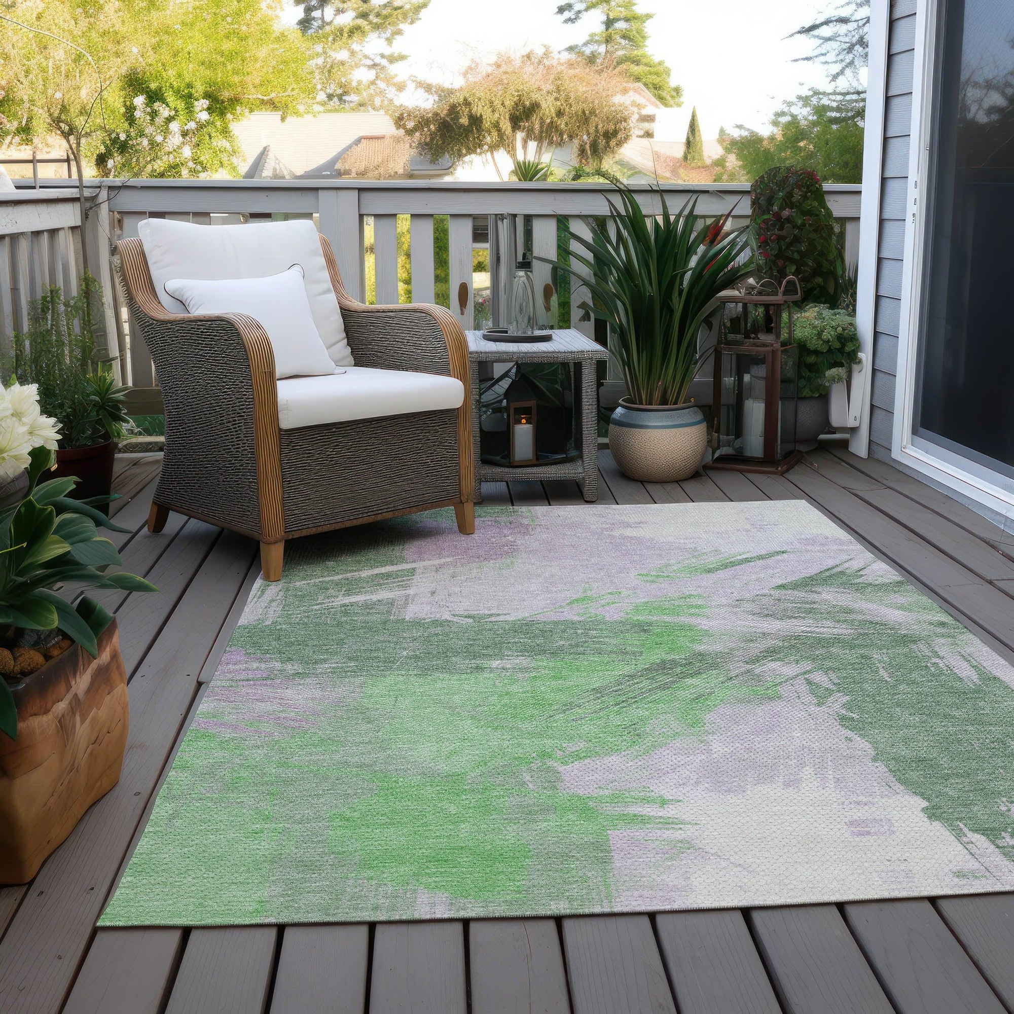 Addison Rugs Faerira Green Washable Indoor-Outdoor Rug