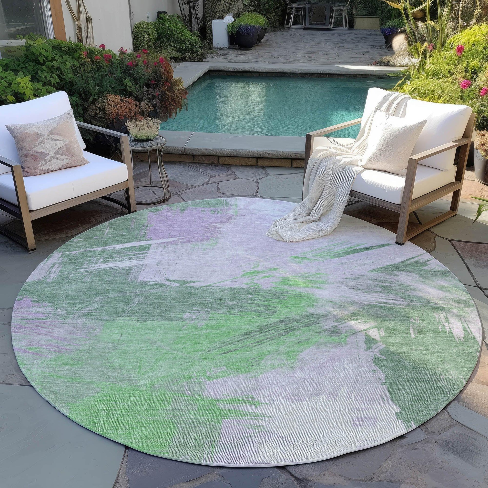 Addison Rugs Faerira Green Washable Indoor-Outdoor Rug