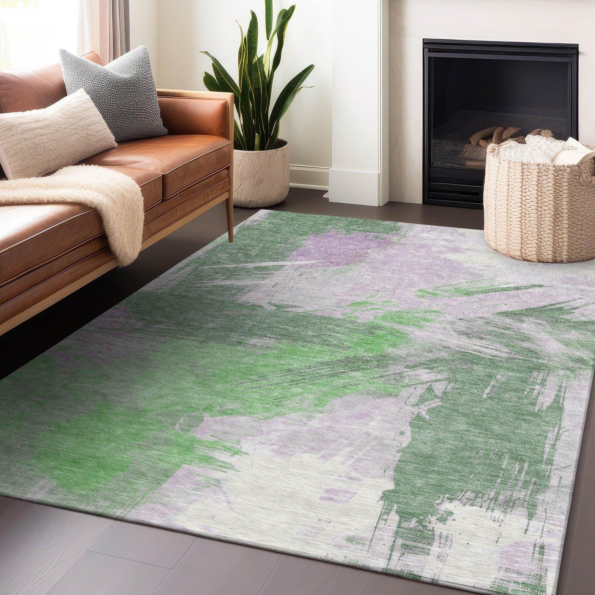 Addison Rugs Faerira Green Washable Indoor-Outdoor Rug