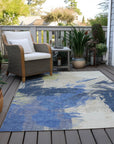 Faerira Blue Washable Indoor-Outdoor Rug