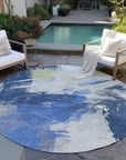 Faerira Blue Washable Indoor-Outdoor Rug