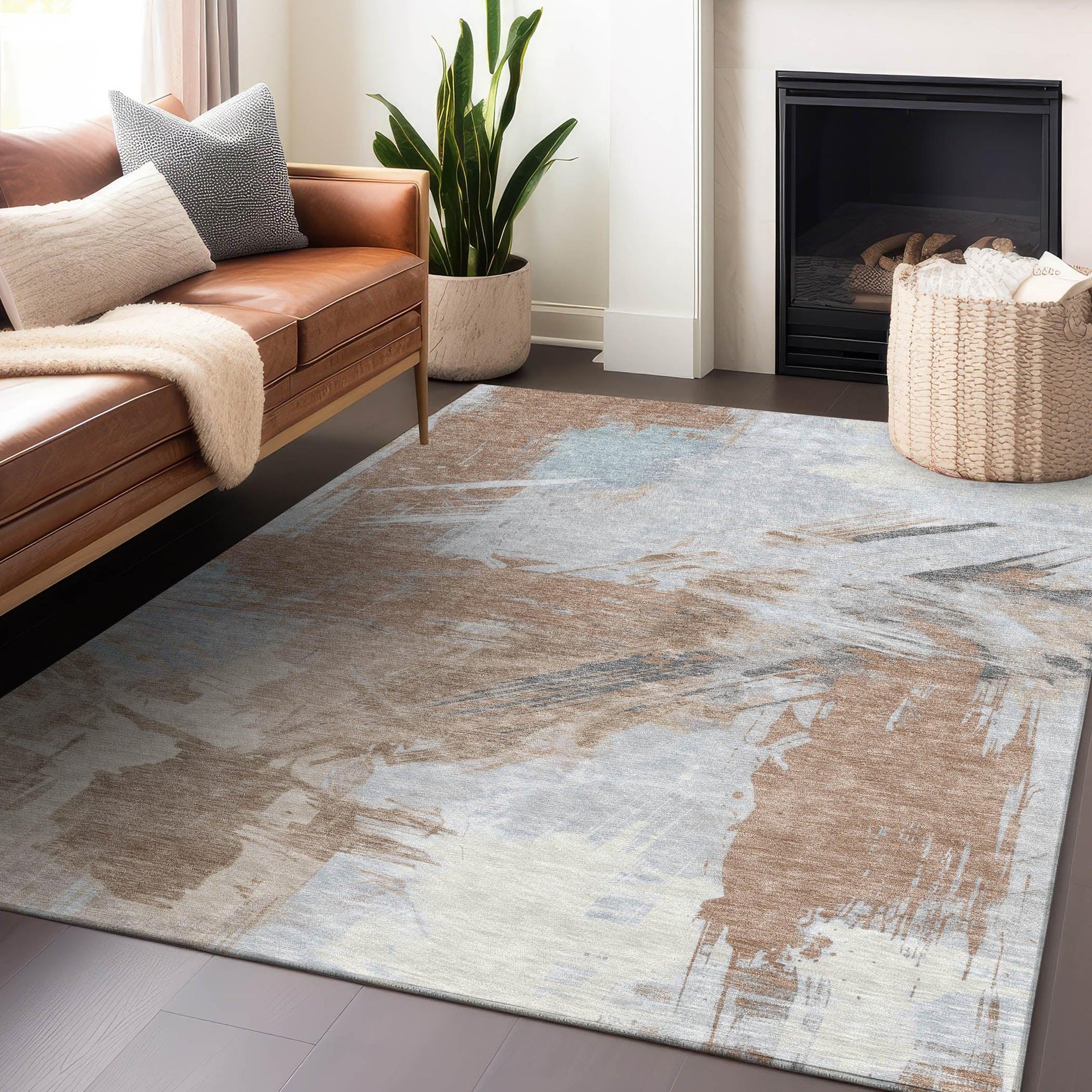 Addison Rugs Faerira Orange Washable Indoor-Outdoor Rug