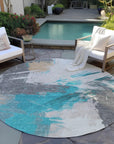 Addison Rugs Faerira Teal Washable Indoor-Outdoor Rug