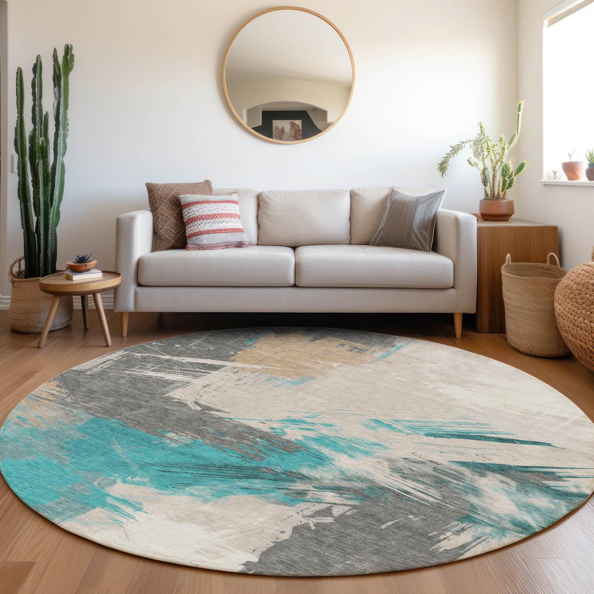 Addison Rugs Faerira Teal Washable Indoor-Outdoor Rug
