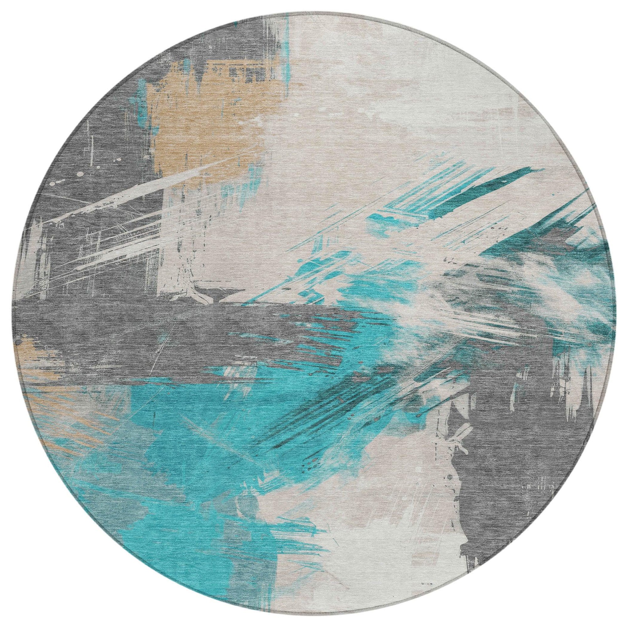 Addison Rugs Faerira Teal Washable Indoor-Outdoor Rug