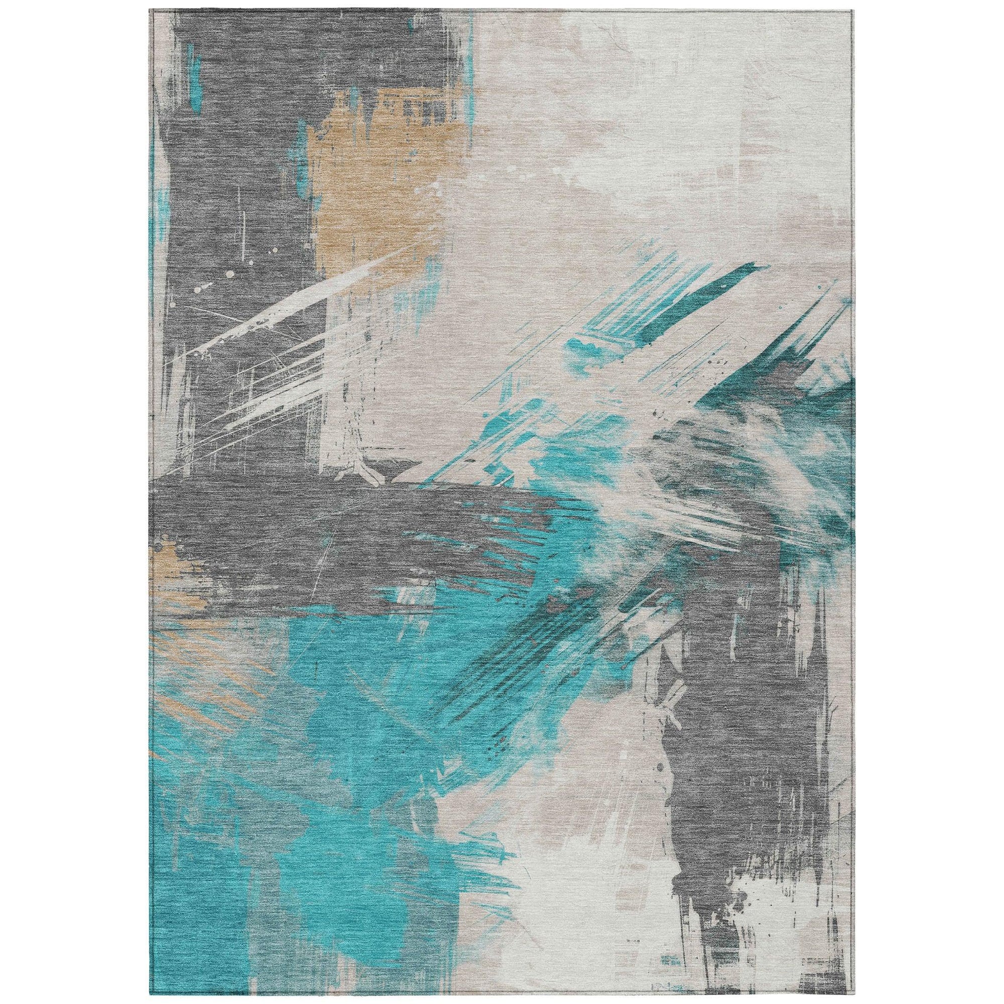 Addison Rugs Faerira Teal Washable Indoor-Outdoor Rug