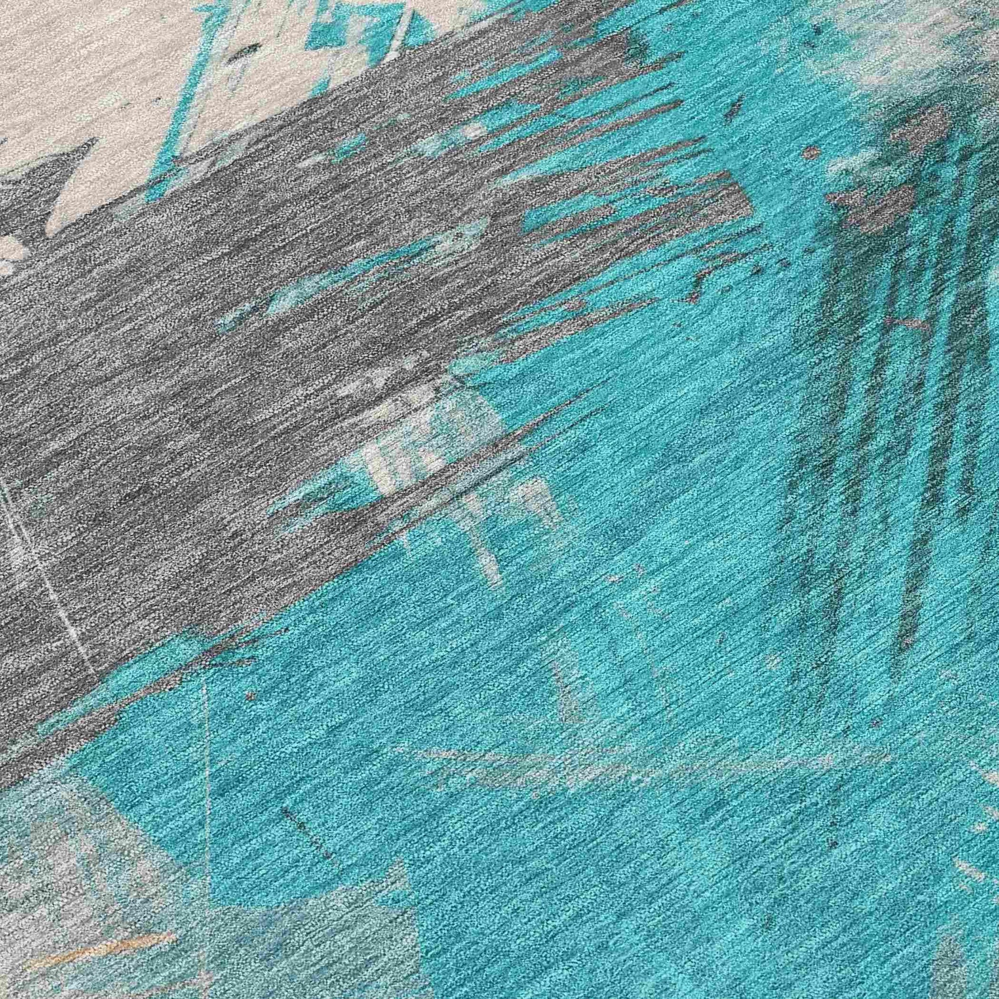 Addison Rugs Faerira Teal Washable Indoor-Outdoor Rug