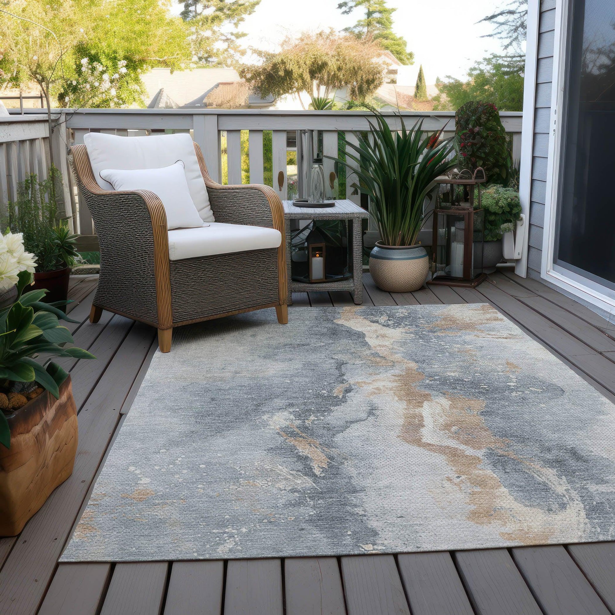 Addison Rugs Faerius Gray Washable Indoor-Outdoor Rug