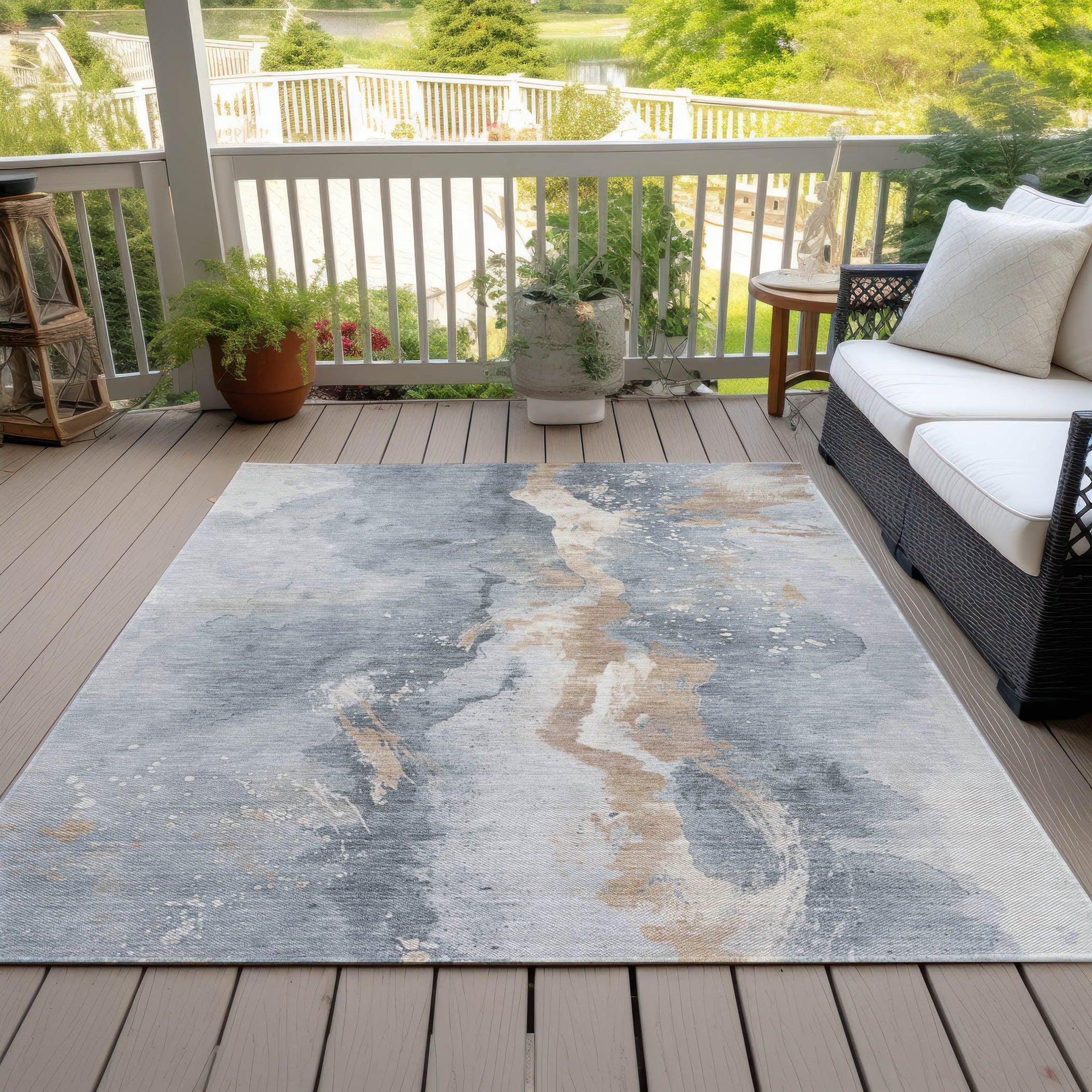 Addison Rugs Faerius Gray Washable Indoor-Outdoor Rug
