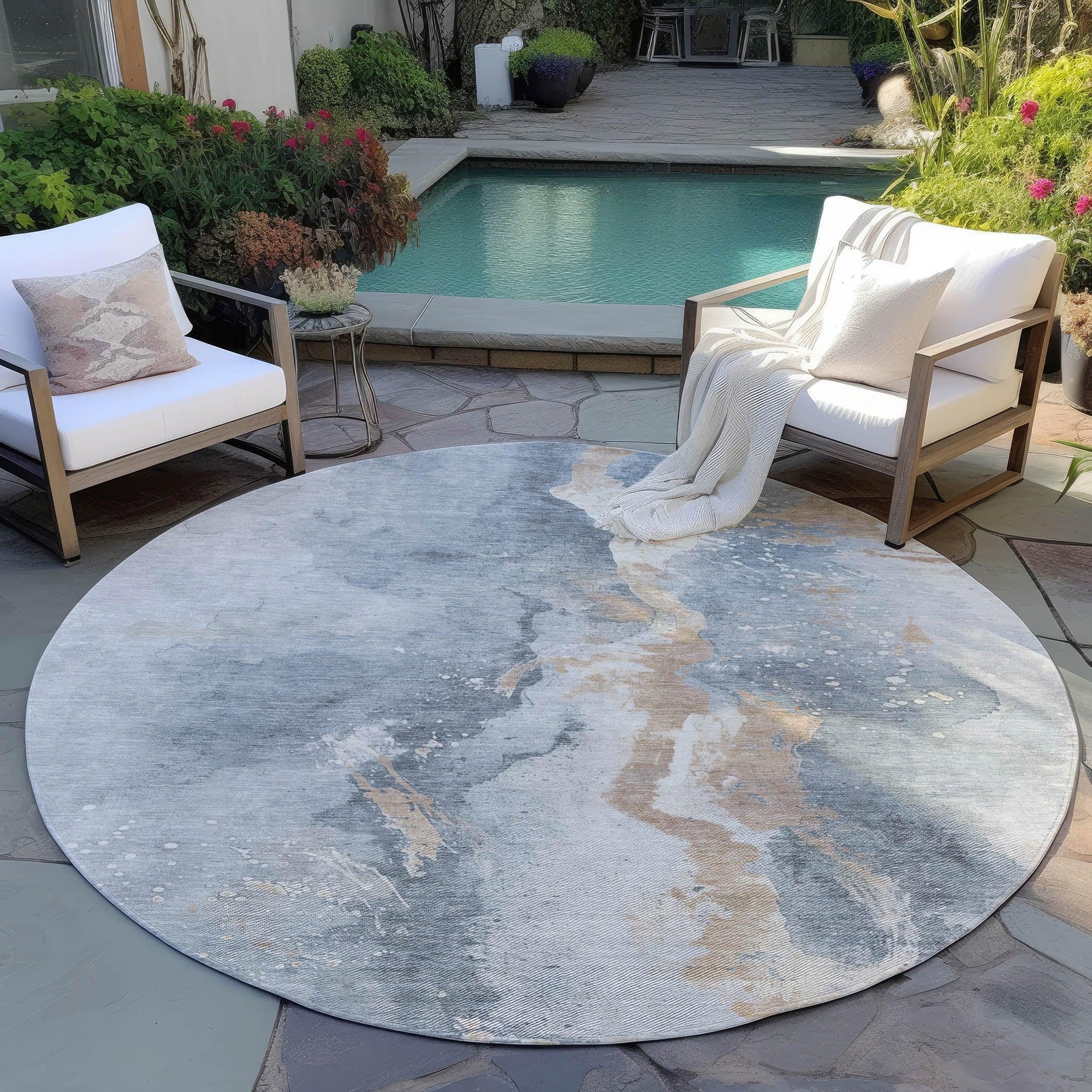 Addison Rugs Faerius Gray Washable Indoor-Outdoor Rug