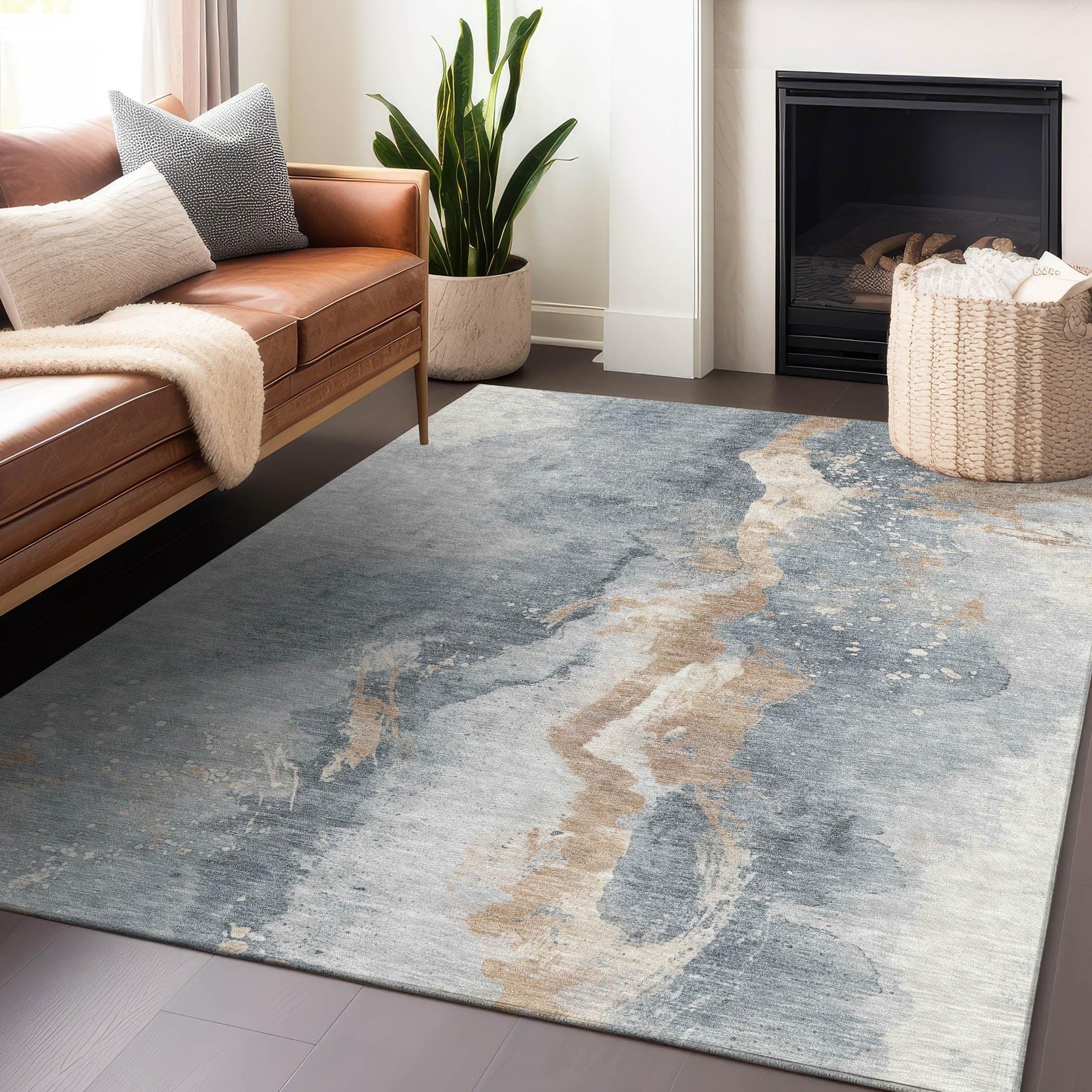 Addison Rugs Faerius Gray Washable Indoor-Outdoor Rug