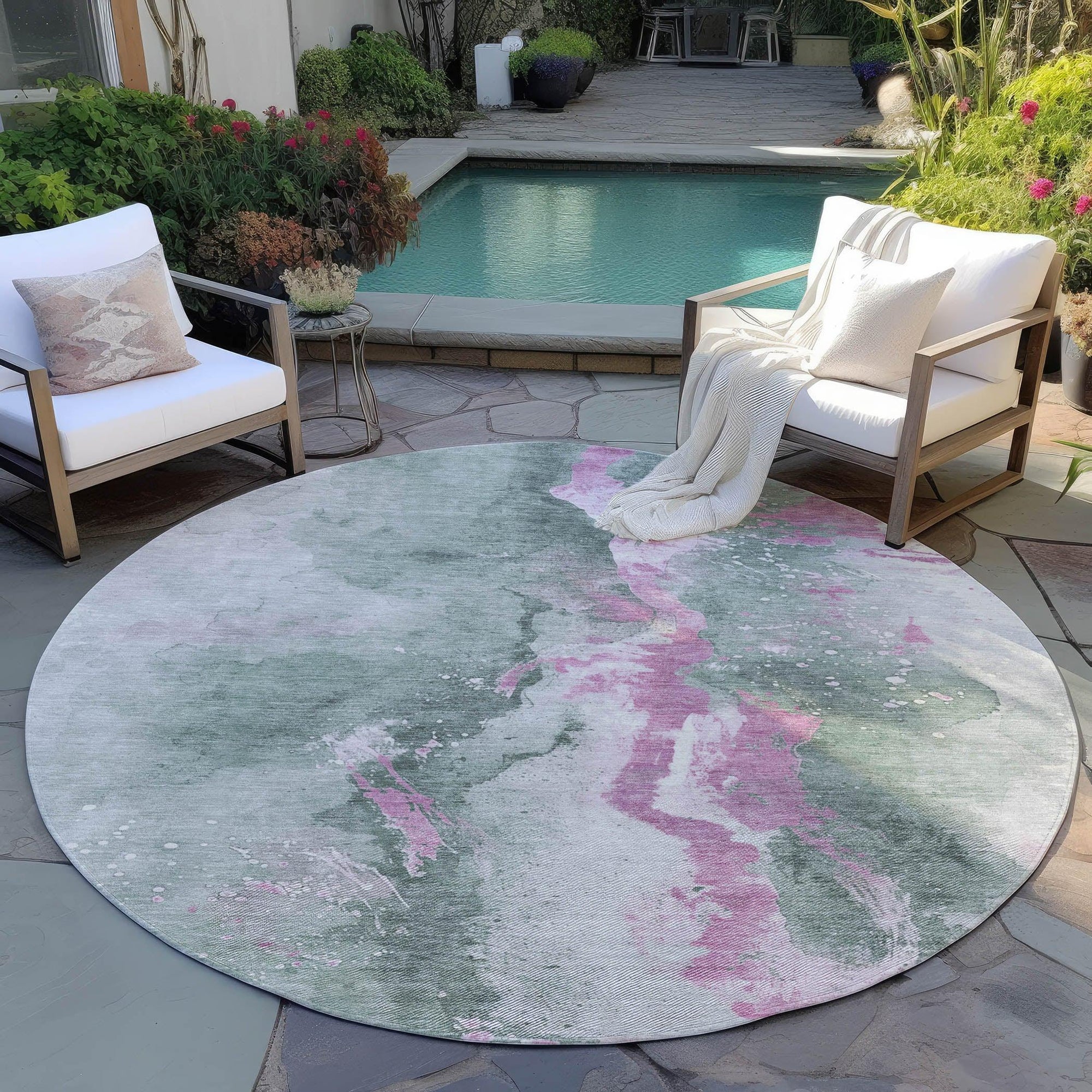 Addison Rugs Faerius Green Washable Indoor-Outdoor Rug
