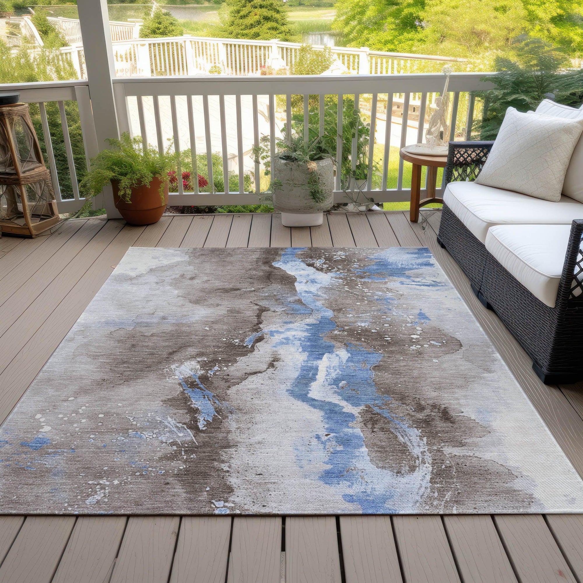 Addison Rugs Faerius Brown Washable Indoor-Outdoor Rug