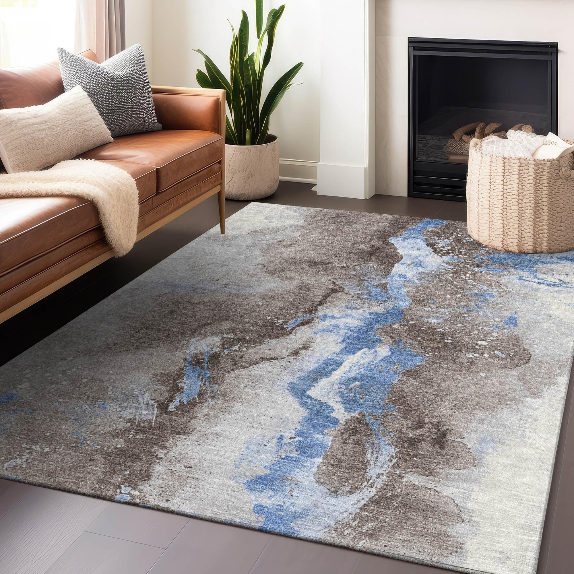 Addison Rugs Faerius Brown Washable Indoor-Outdoor Rug