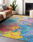 Addison Rugs Galain Blue Washable Indoor-Outdoor Rug