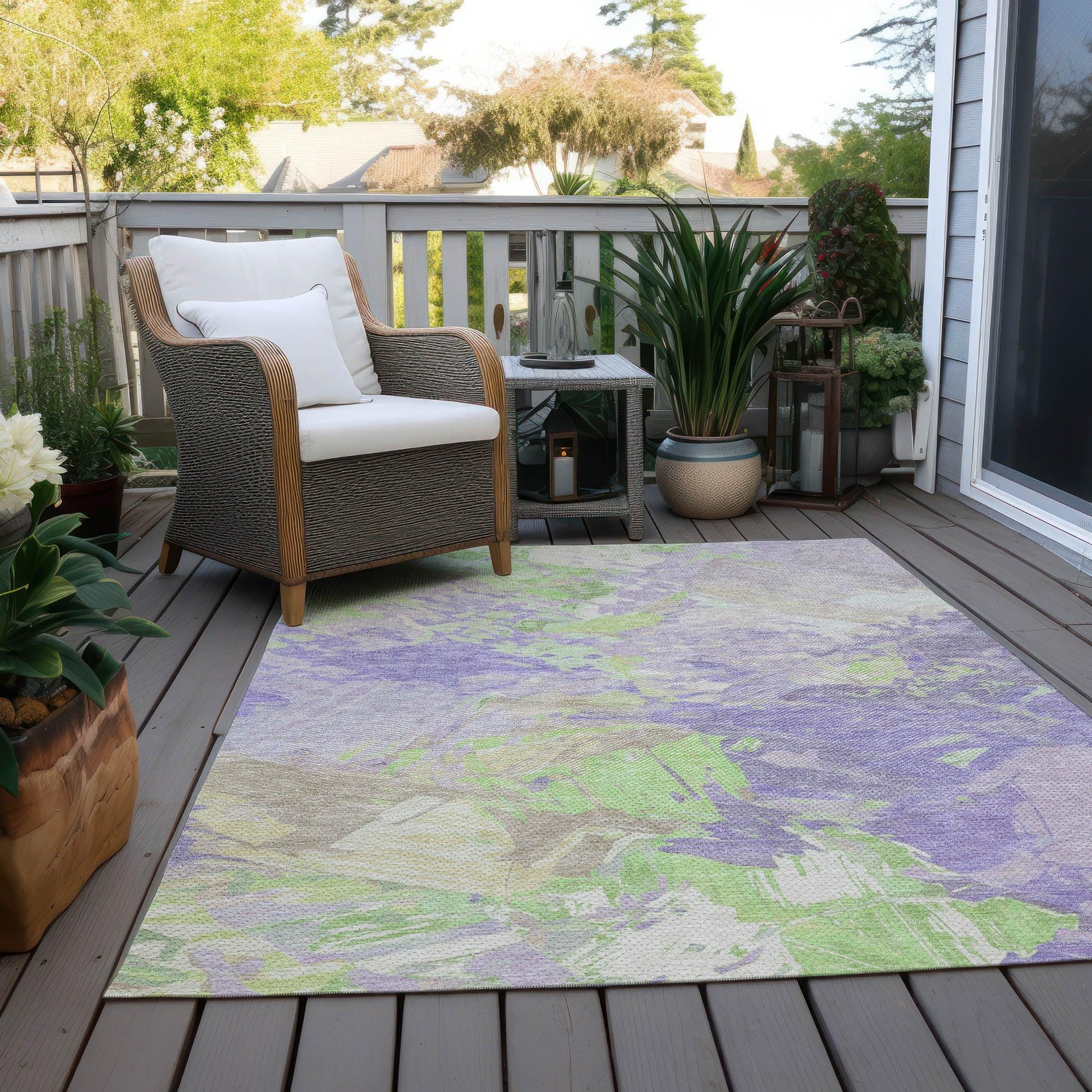 Addison Rugs Galain Purple Washable Indoor-Outdoor Rug