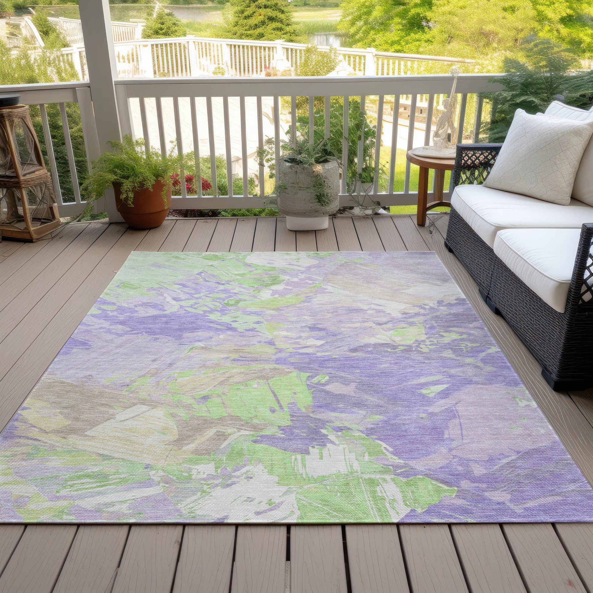 Addison Rugs Galain Purple Washable Indoor-Outdoor Rug