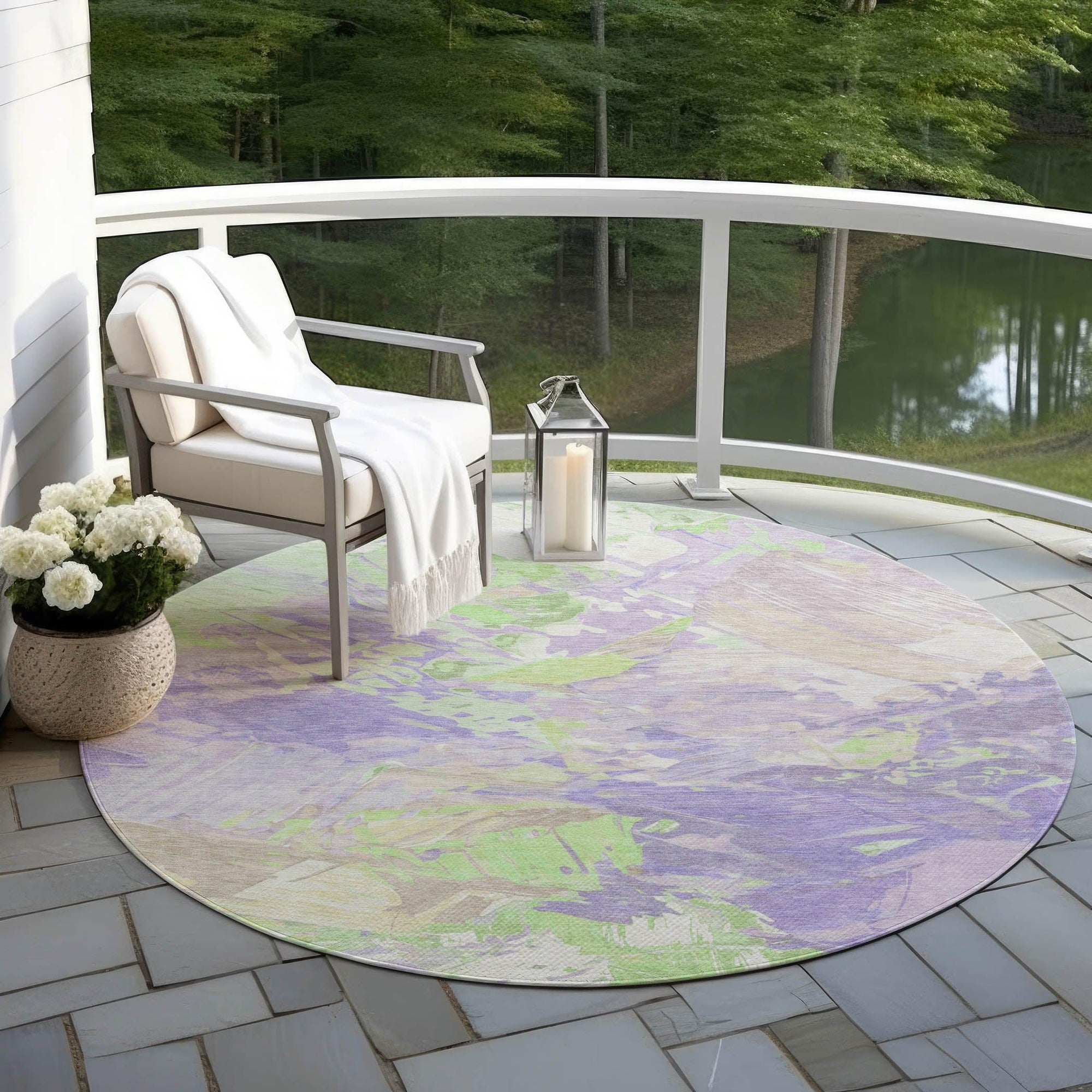 Addison Rugs Galain Purple Washable Indoor-Outdoor Rug