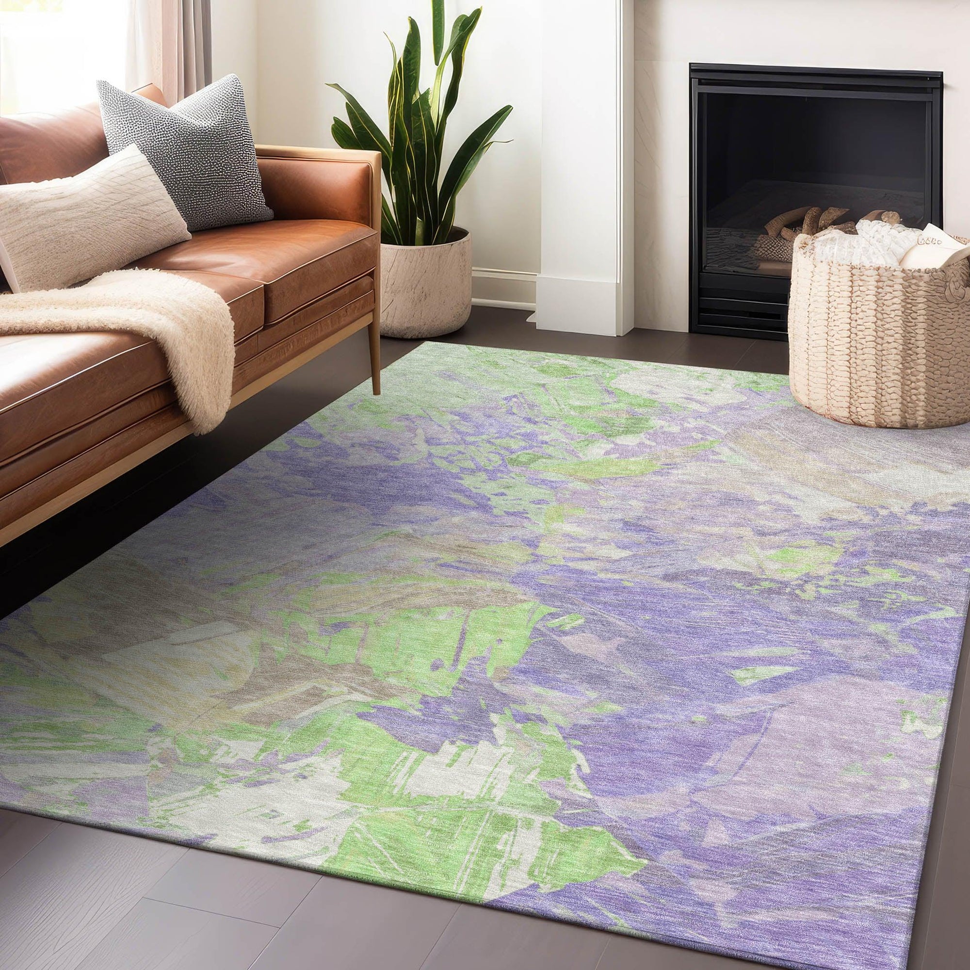 Addison Rugs Galain Purple Washable Indoor-Outdoor Rug