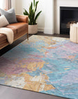 Addison Rugs Galain Teal Washable Indoor-Outdoor Rug