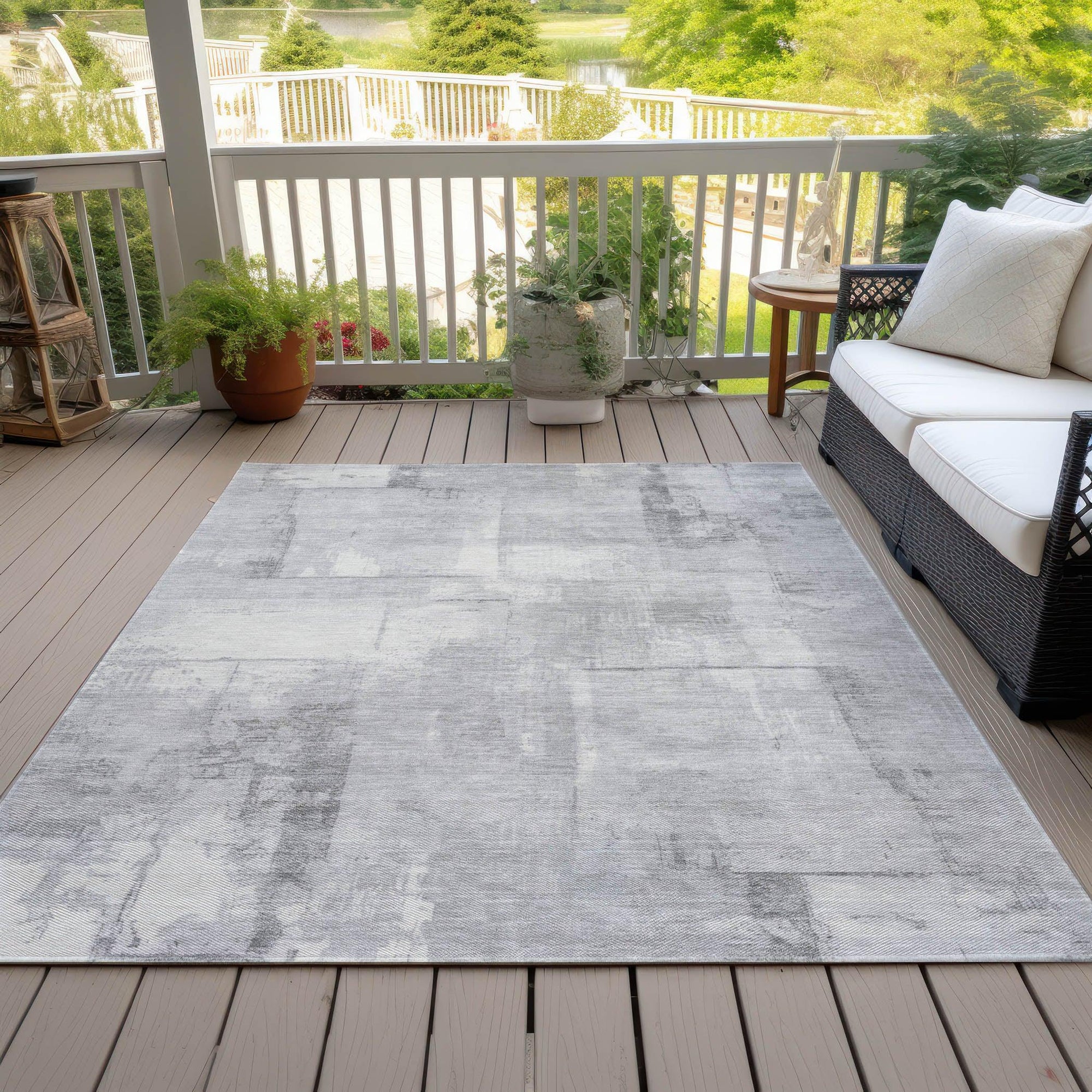 Addison Rugs Galanor Gray Washable Indoor-Outdoor Rug