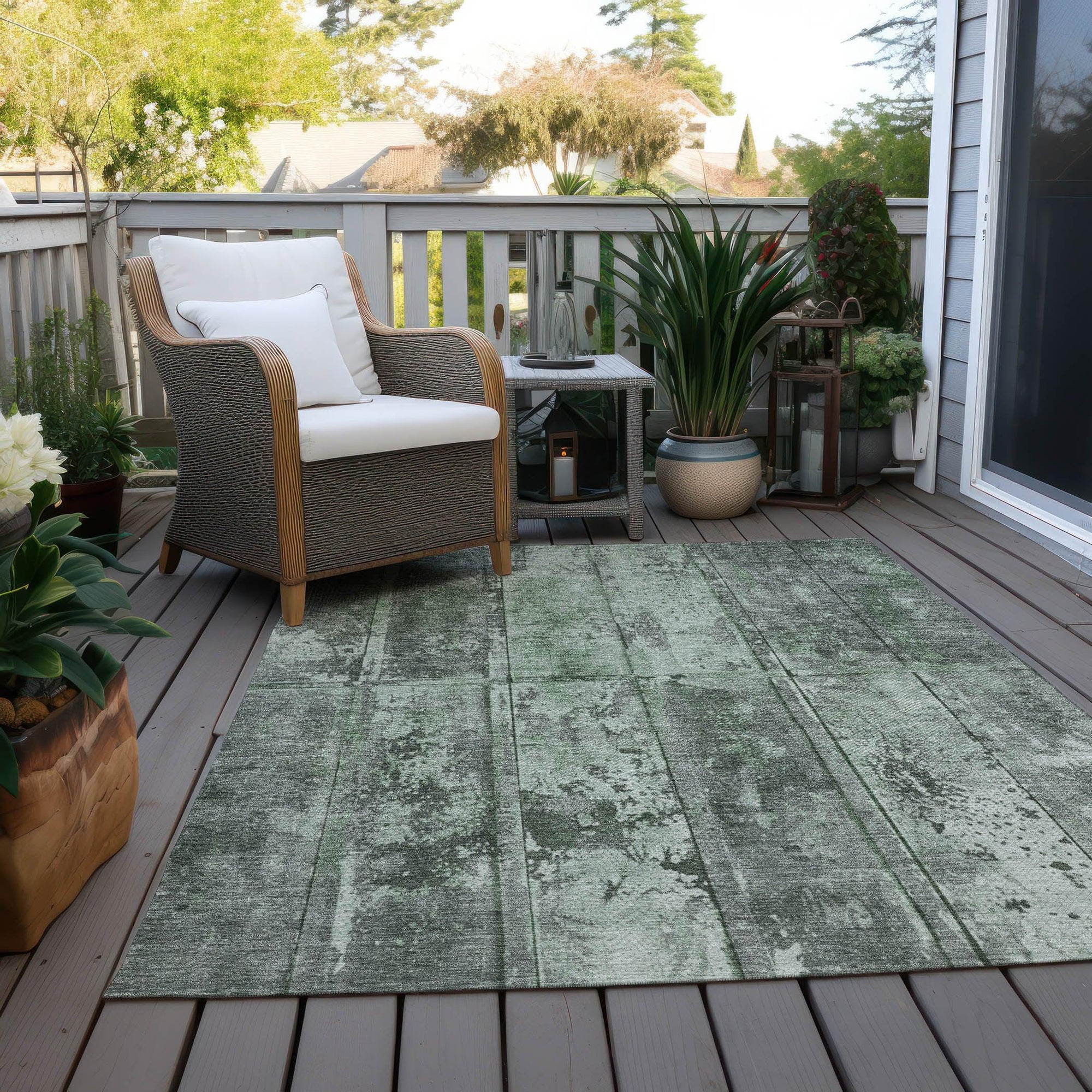 Addison Rugs Galara Green Washable Indoor-Outdoor Rug
