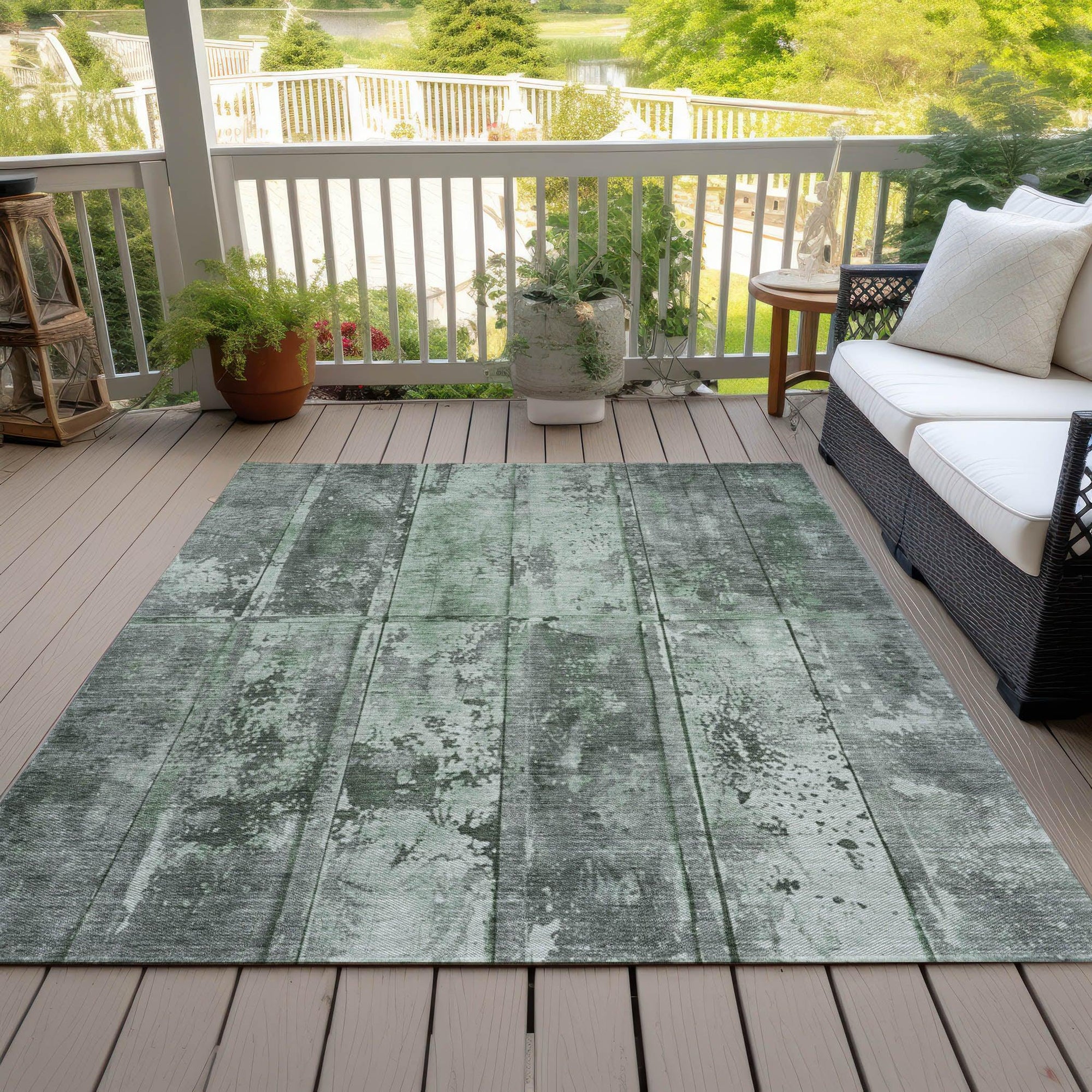 Addison Rugs Galara Green Washable Indoor-Outdoor Rug