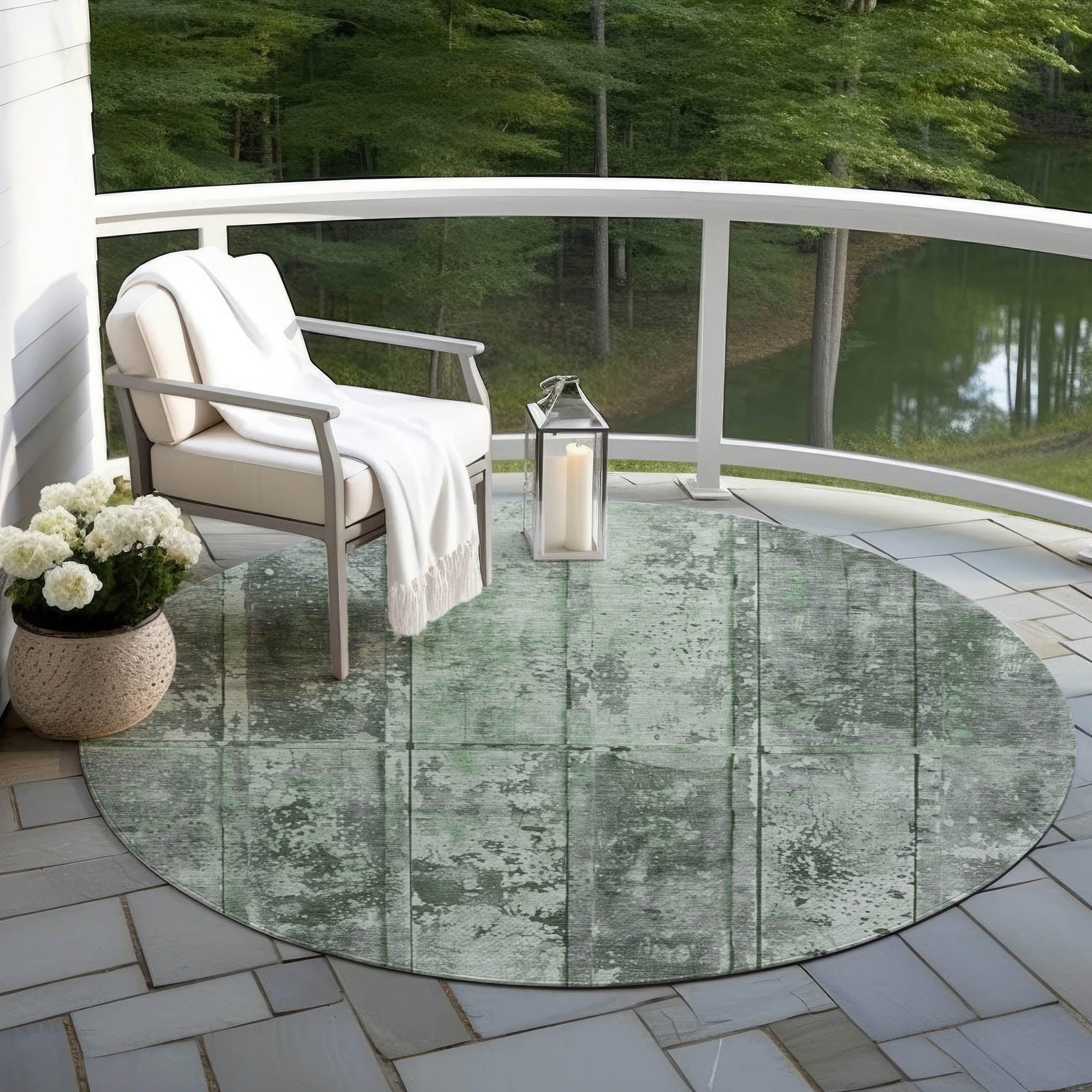 Addison Rugs Galara Green Washable Indoor-Outdoor Rug