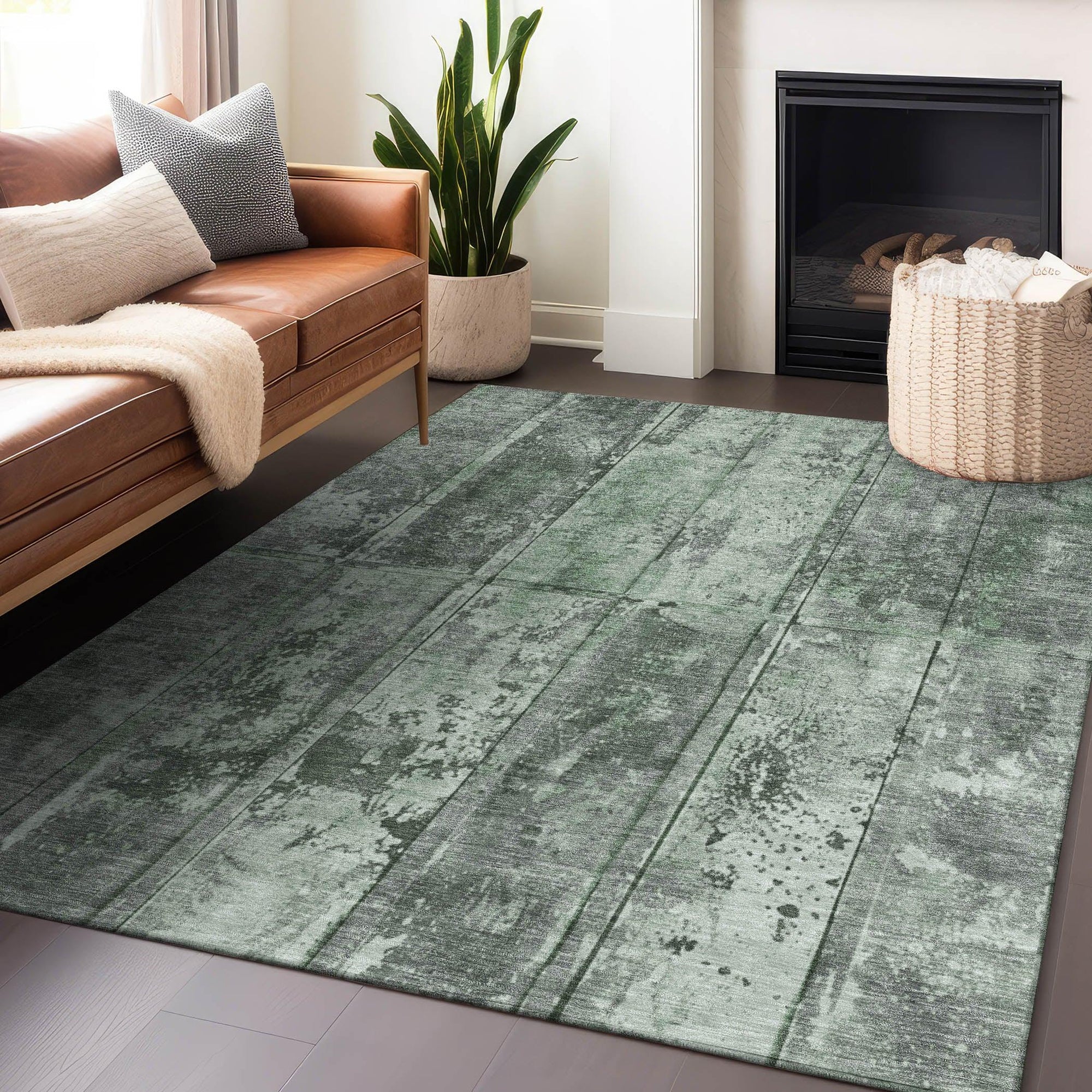 Addison Rugs Galara Green Washable Indoor-Outdoor Rug