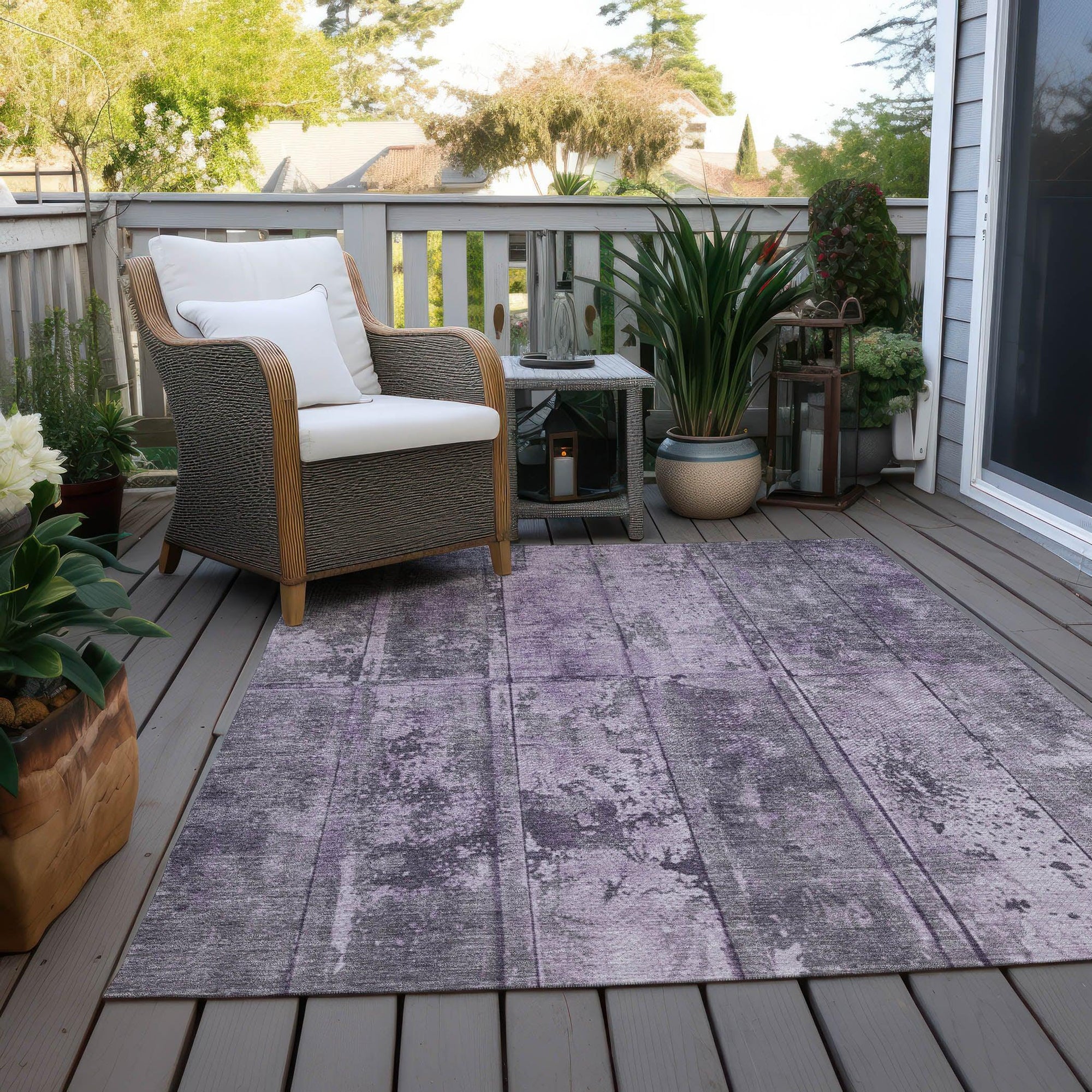 Addison Rugs Galara Purple Washable Indoor-Outdoor Rug