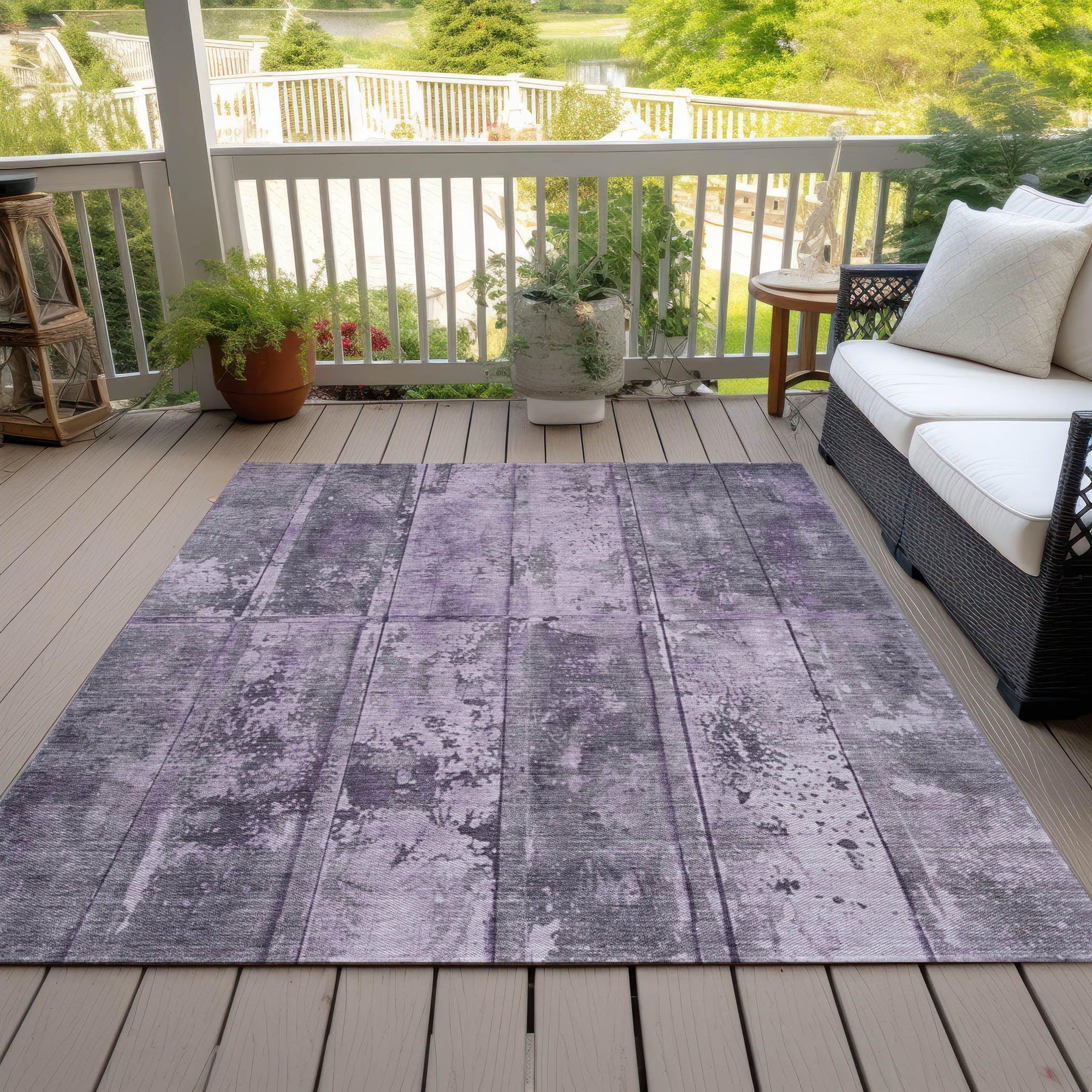 Addison Rugs Galara Purple Washable Indoor-Outdoor Rug