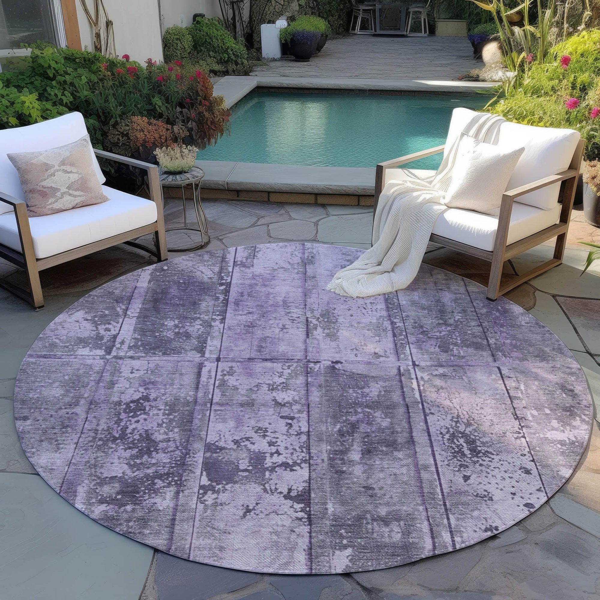 Addison Rugs Galara Purple Washable Indoor-Outdoor Rug