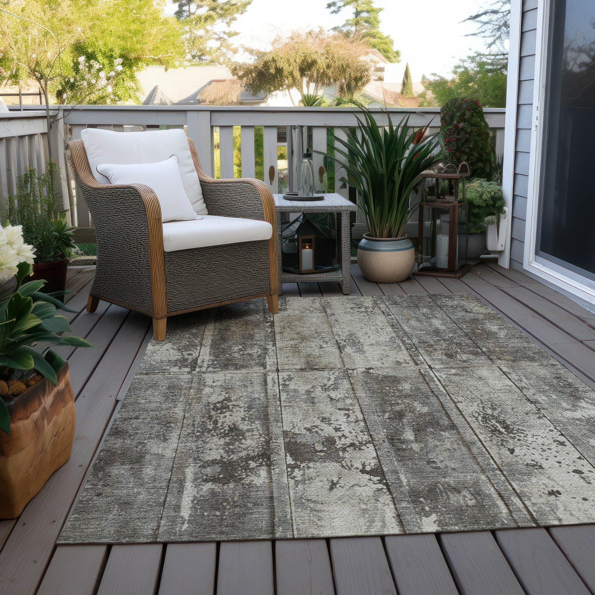 Addison Rugs Galara Brown Washable Indoor-Outdoor Rug
