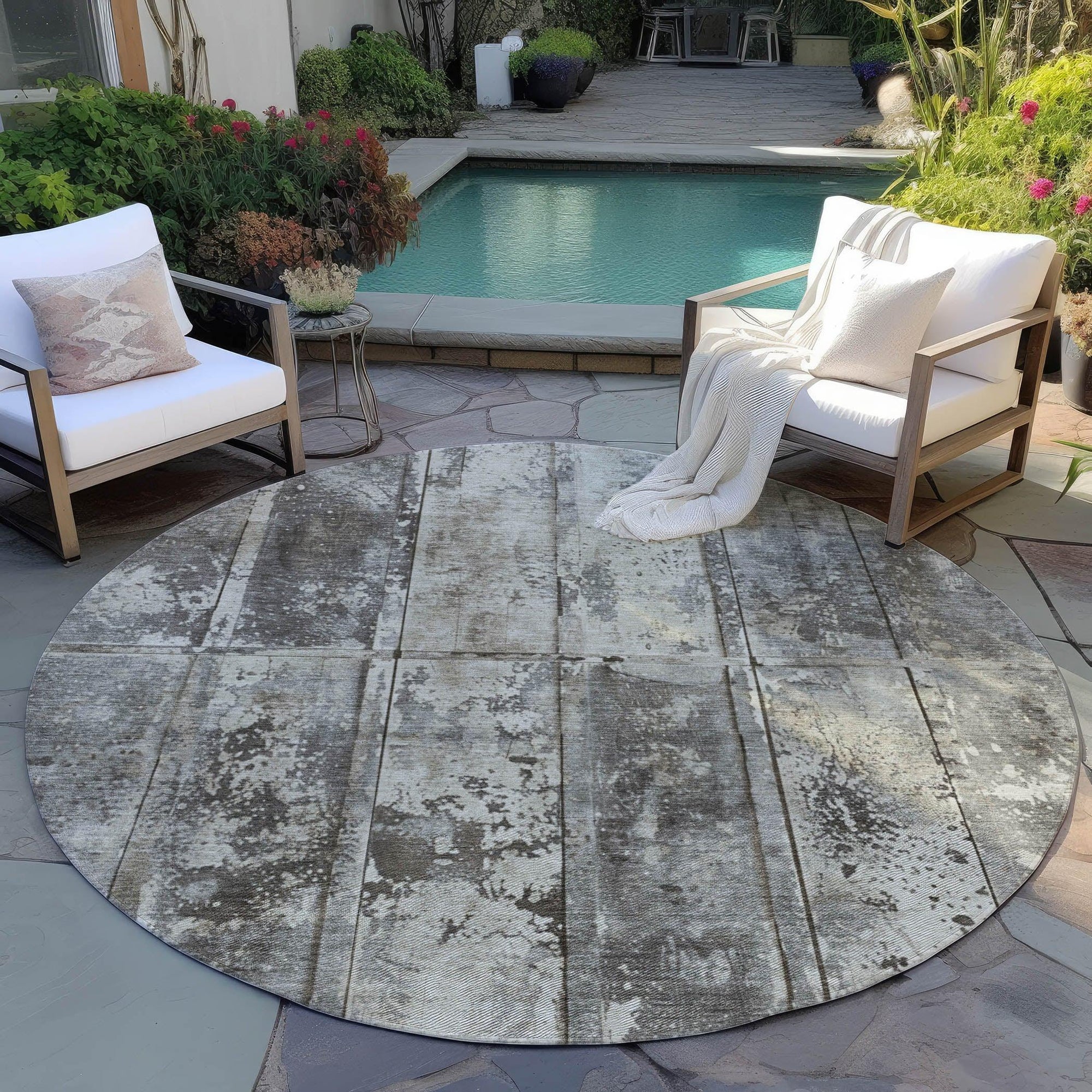 Addison Rugs Galara Brown Washable Indoor-Outdoor Rug