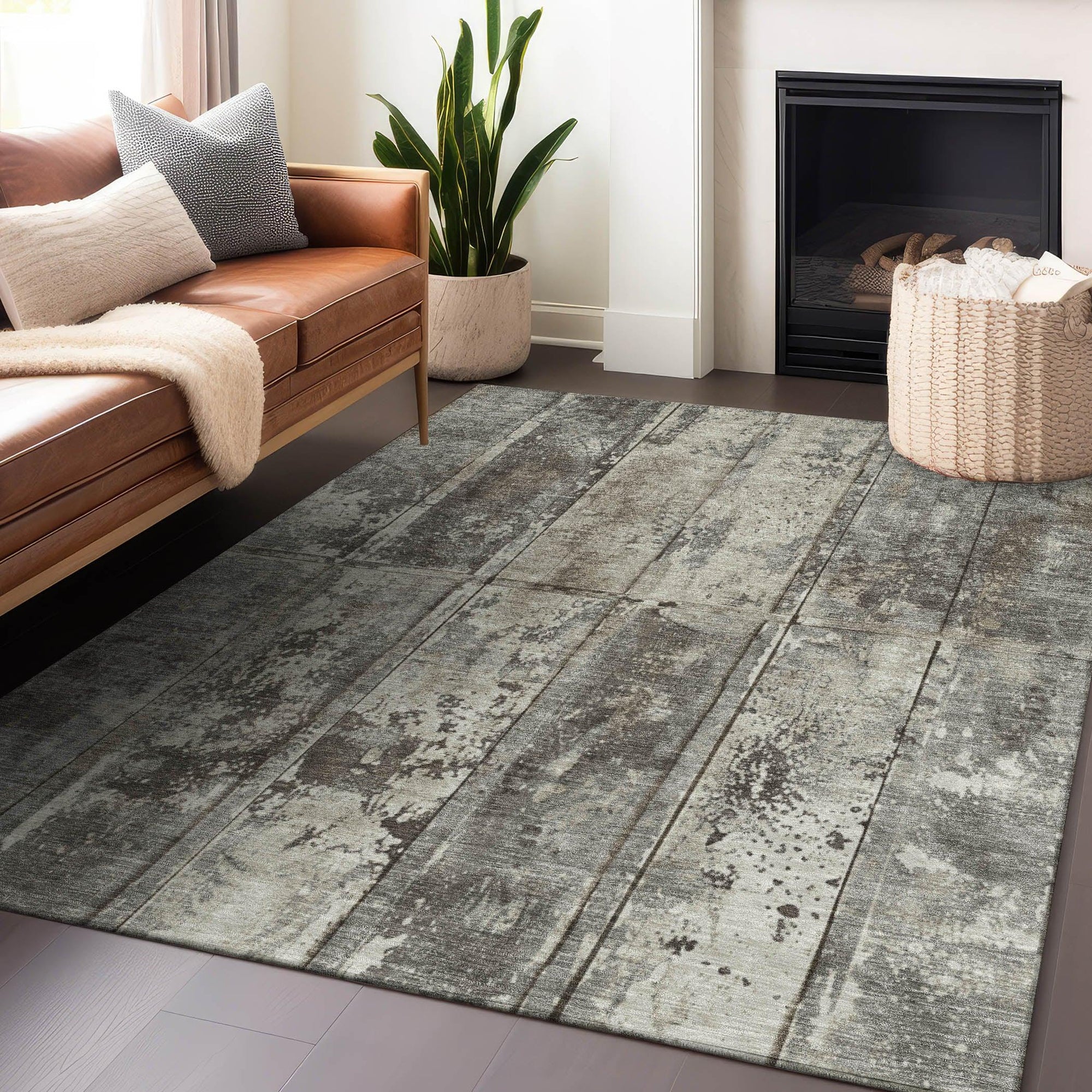 Addison Rugs Galara Brown Washable Indoor-Outdoor Rug