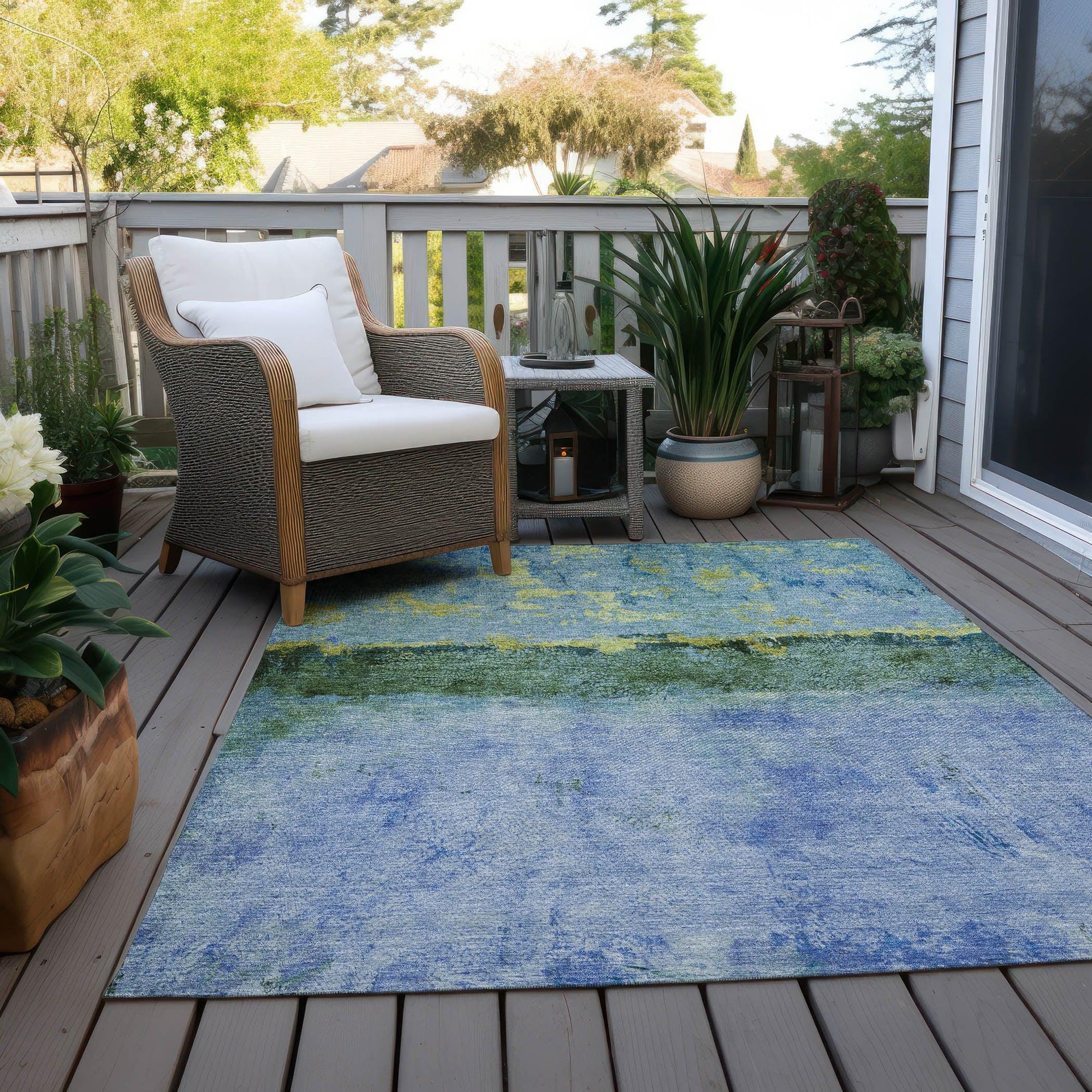 Addison Rugs Galaris Blue Washable Indoor-Outdoor Rug