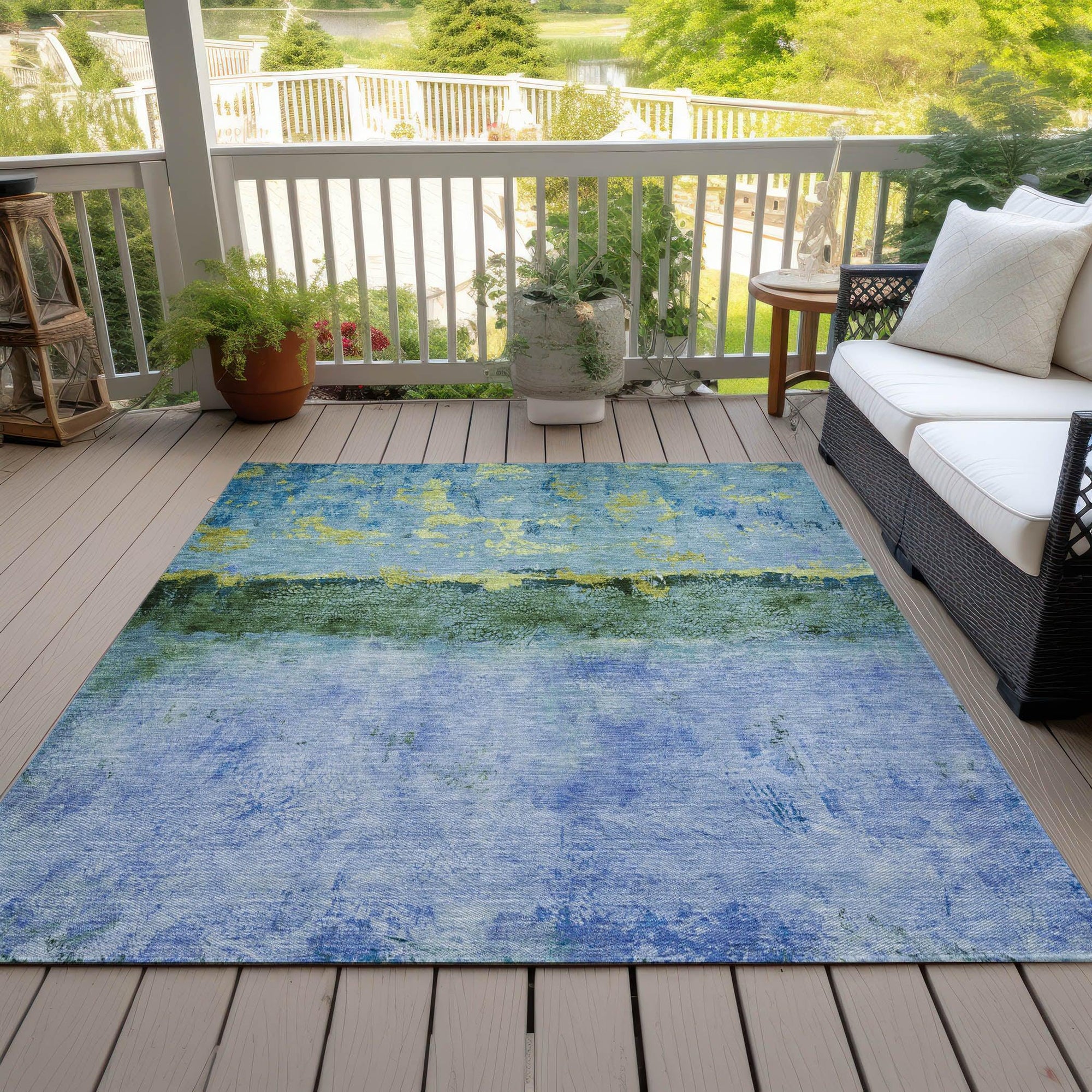 Addison Rugs Galaris Blue Washable Indoor-Outdoor Rug