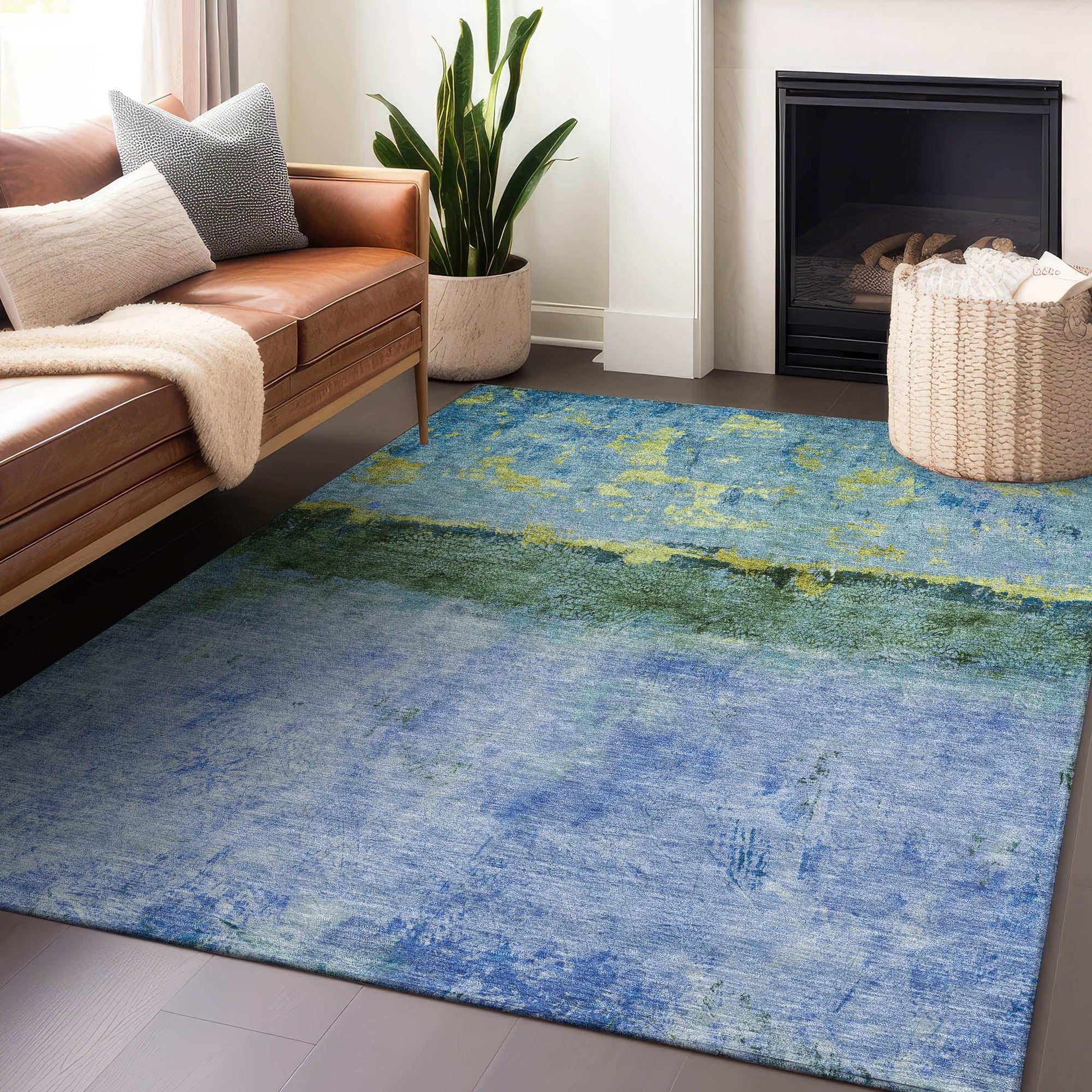 Addison Rugs Galaris Blue Washable Indoor-Outdoor Rug