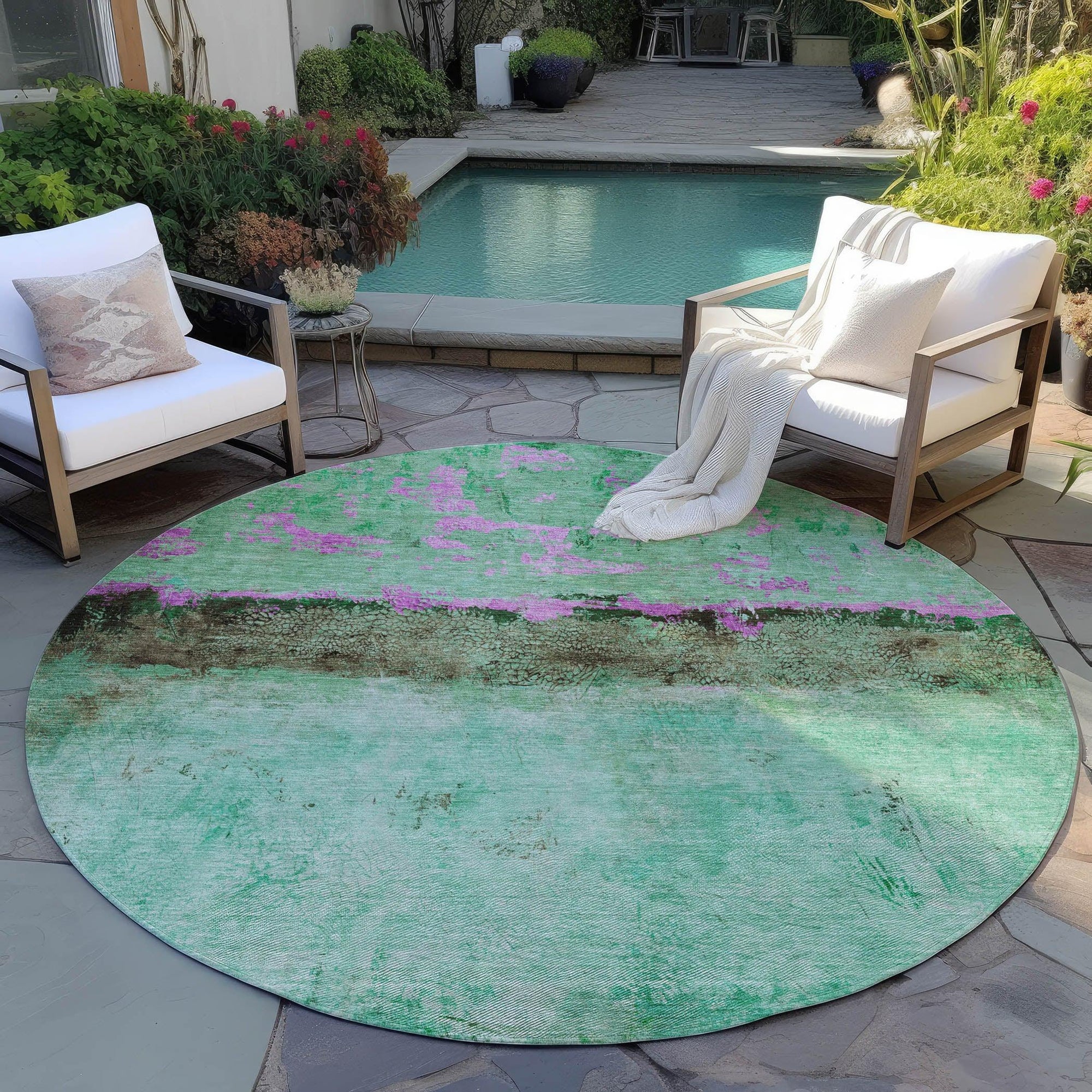 Addison Rugs Galaris Green Washable Indoor-Outdoor Rug
