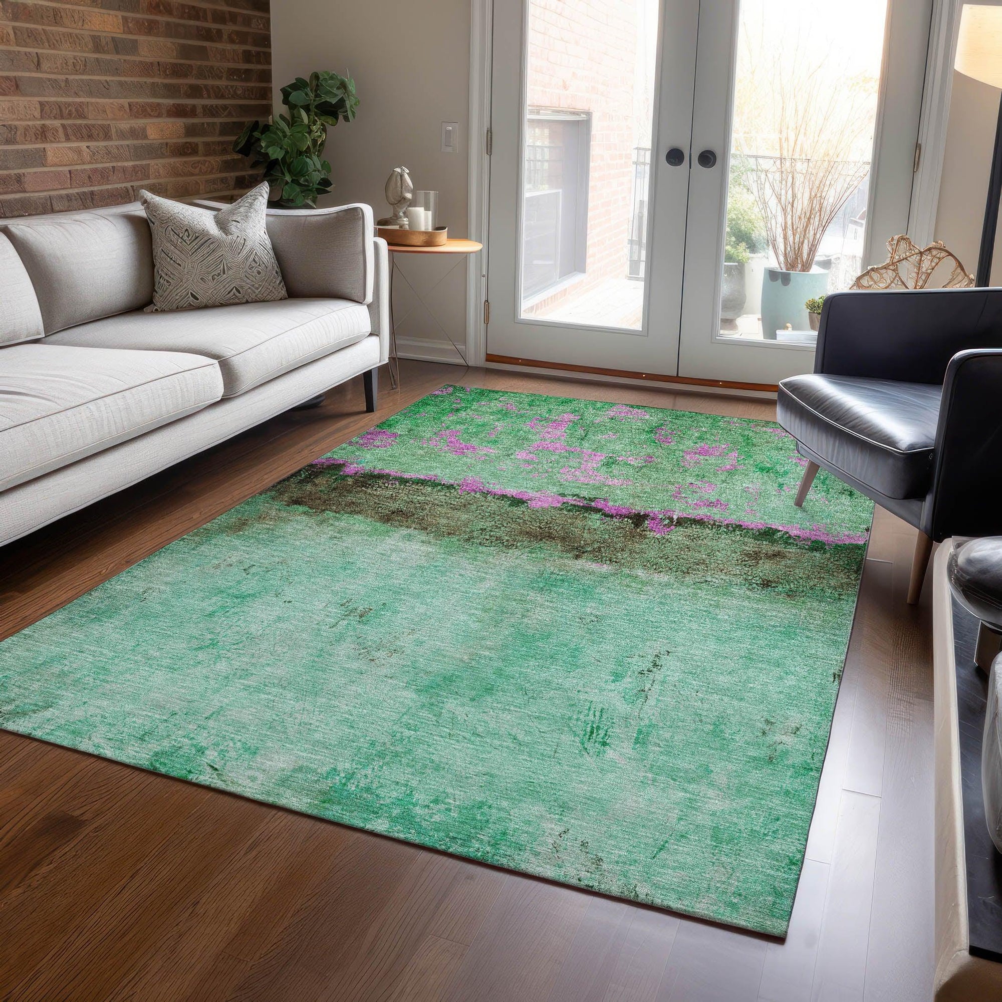 Addison Rugs Galaris Green Washable Indoor-Outdoor Rug