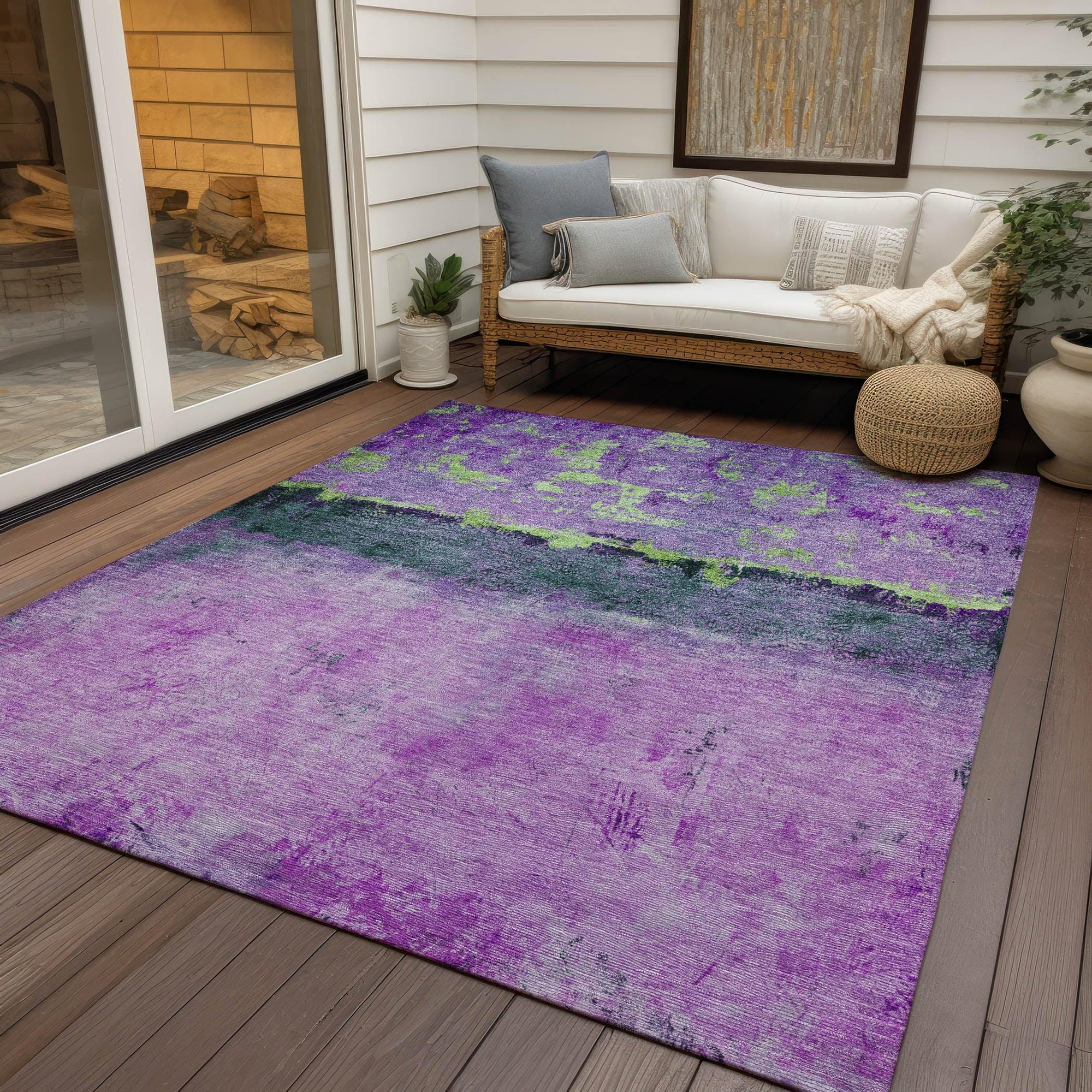 Addison Rugs Galaris Purple Washable Indoor-Outdoor Rug
